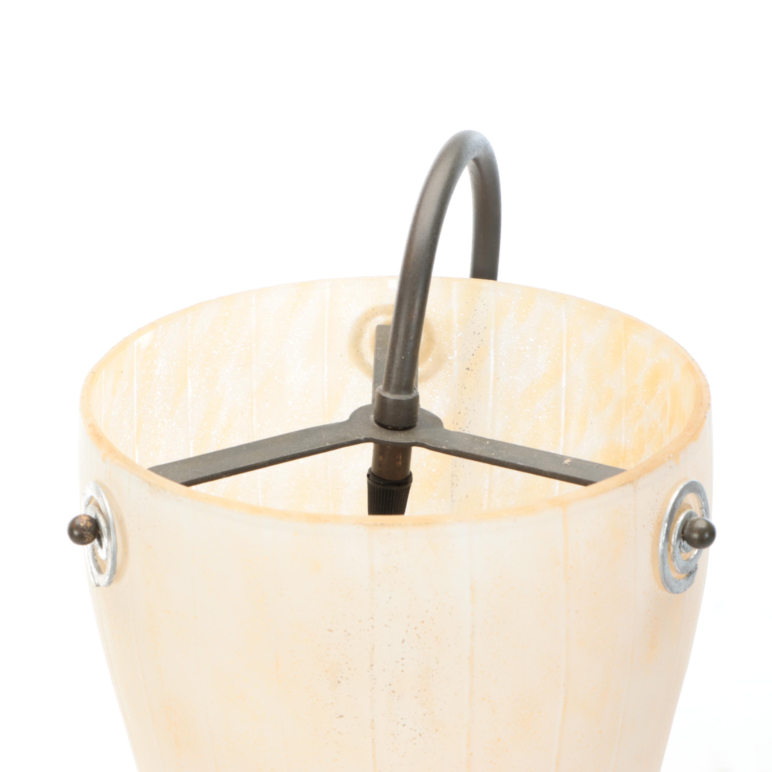 Rougier Style Spiral Glass Lamp with Spiral Metal Stand