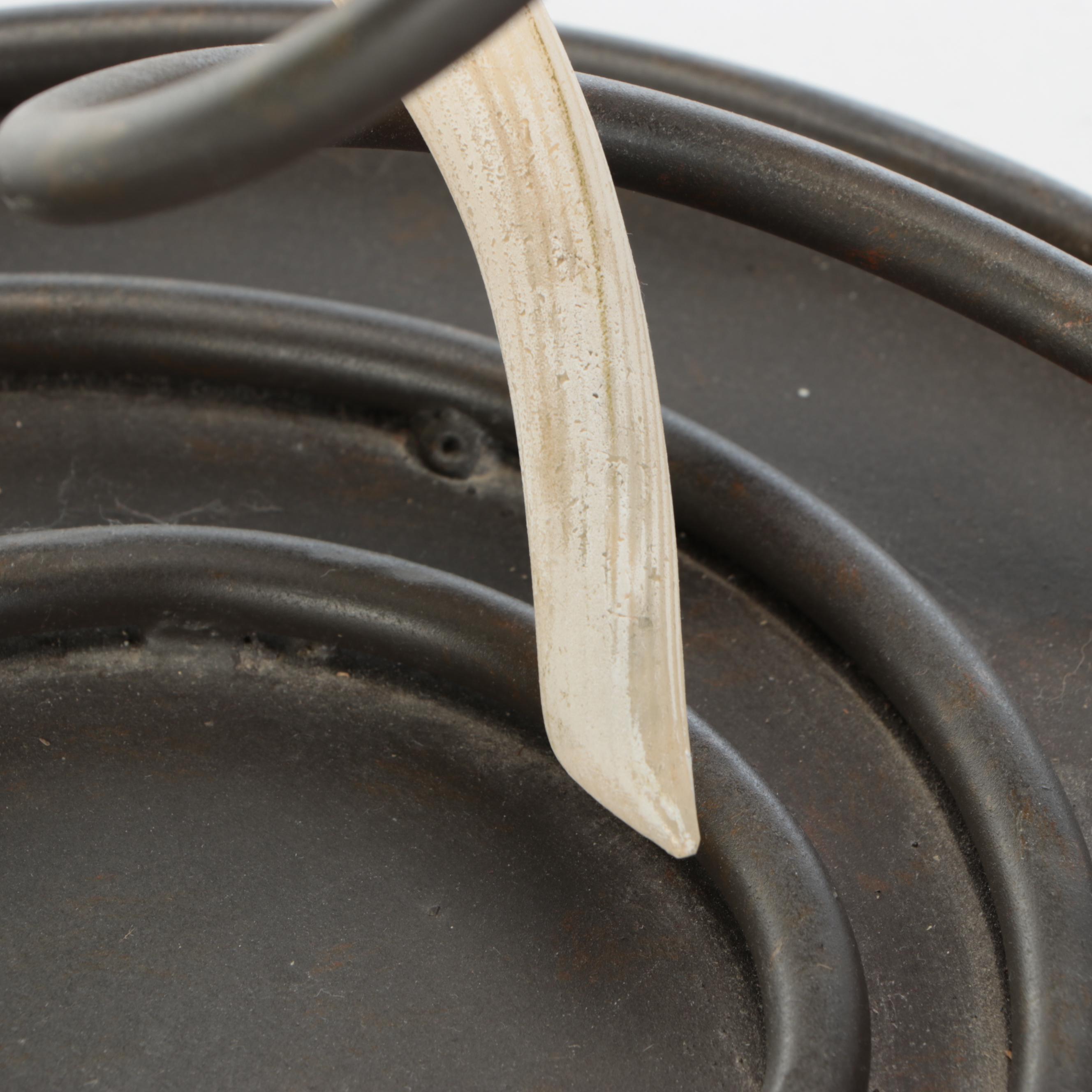 Rougier Style Spiral Glass Lamp with Spiral Metal Stand