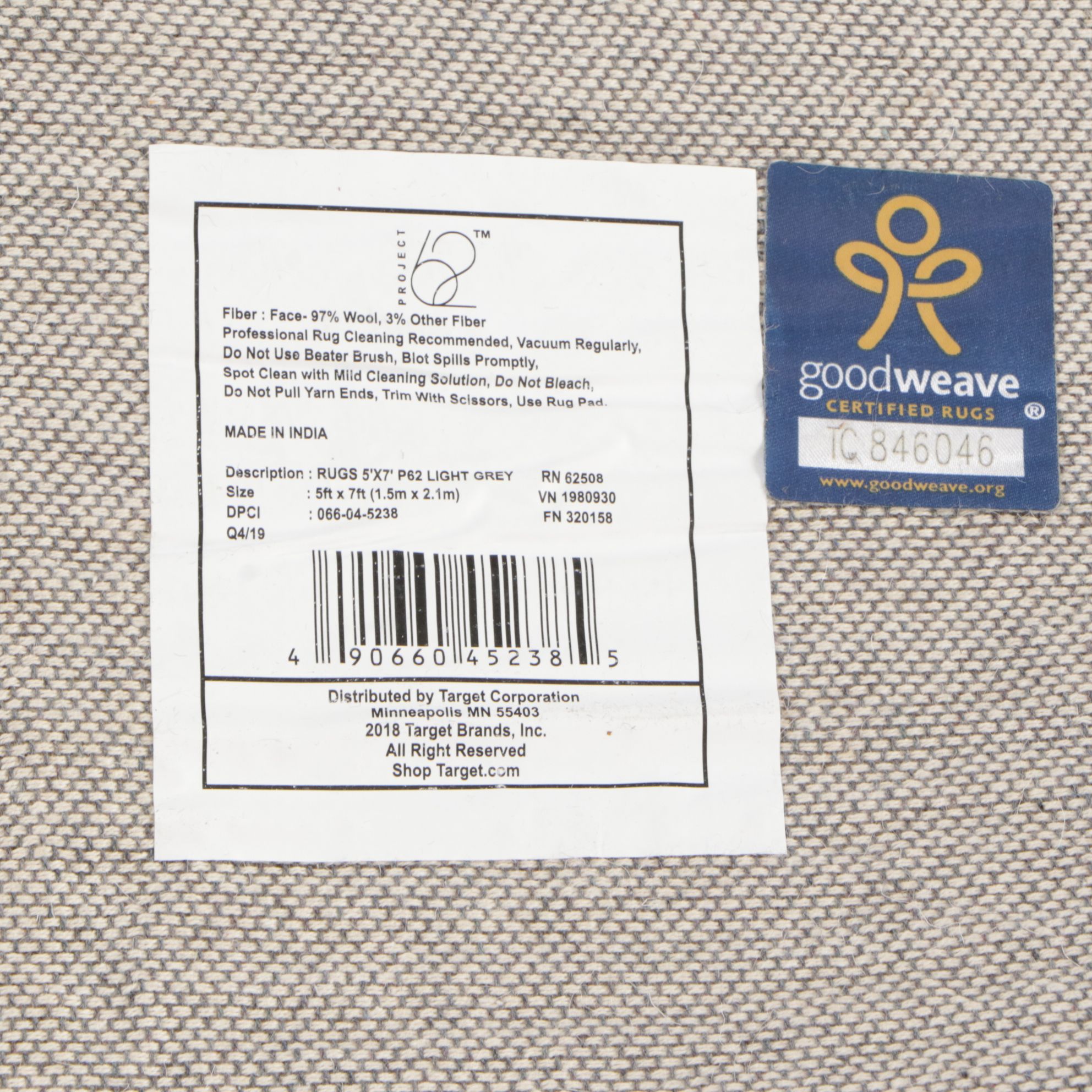 5'0 x 7'0 Hand-Tufted Pair of Project 62 Indian Contemporary Area Rugs