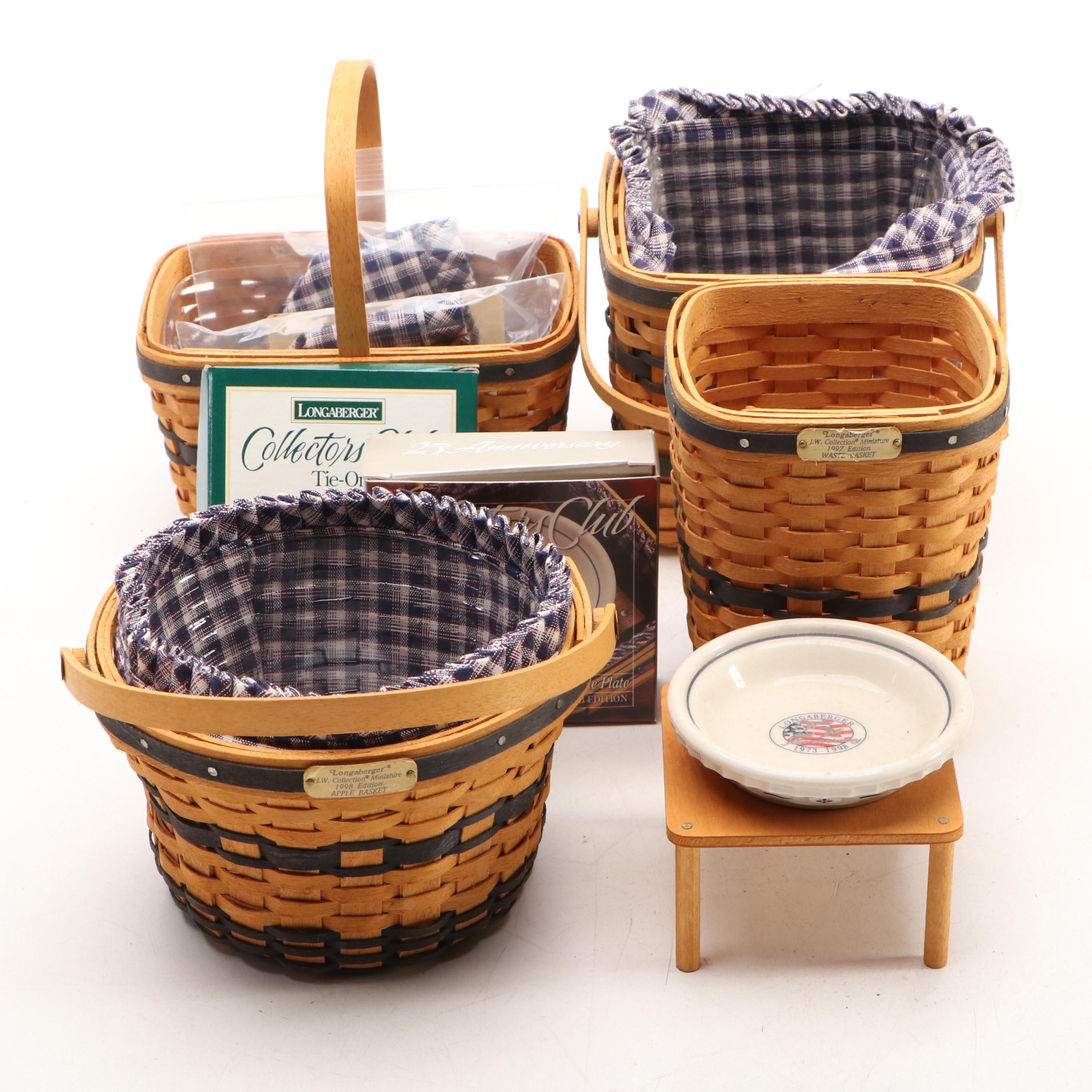 Longaberger Collectors Club J. W. Collection Woven Maple Miniature Baskets