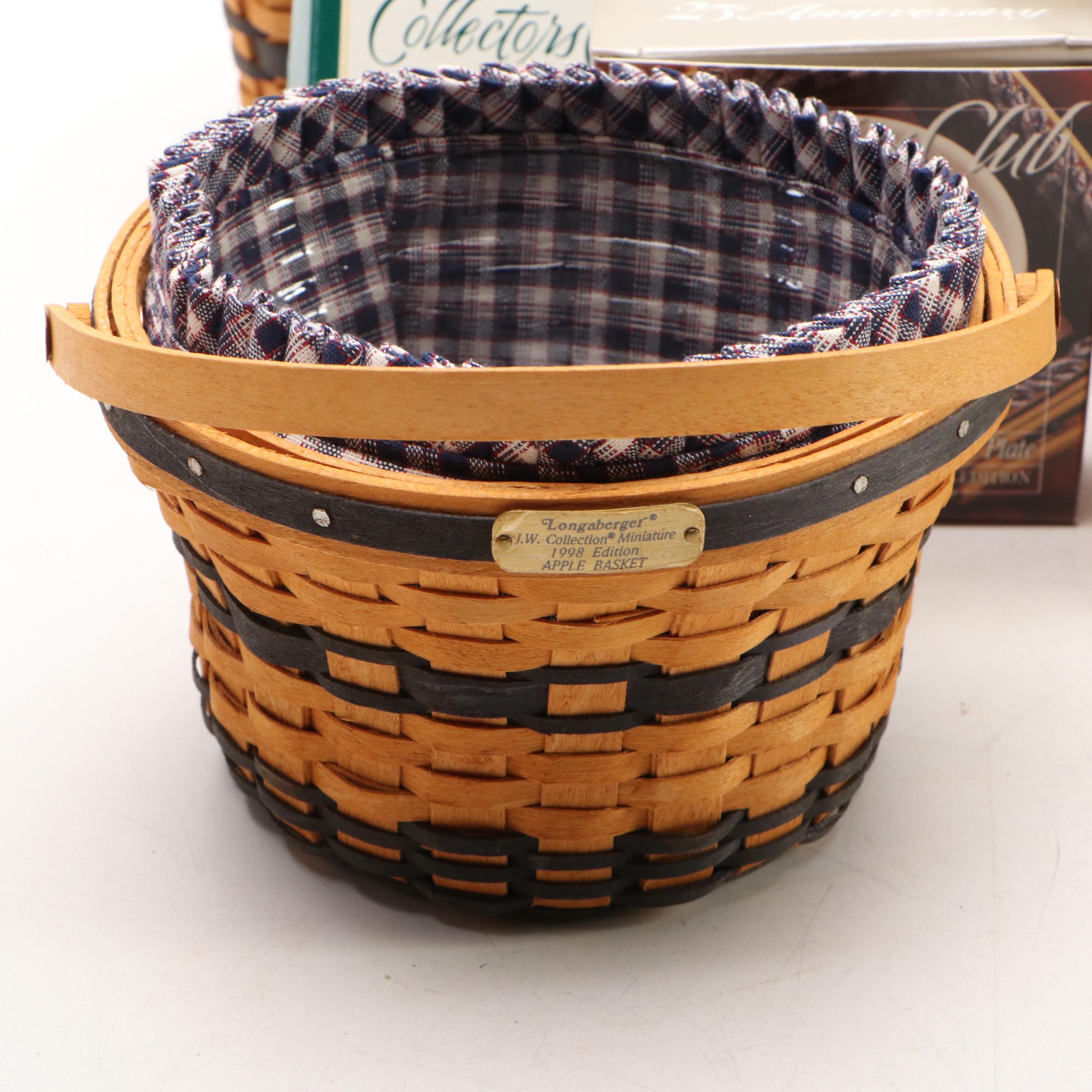 Longaberger Collectors Club J. W. Collection Woven Maple Miniature Baskets