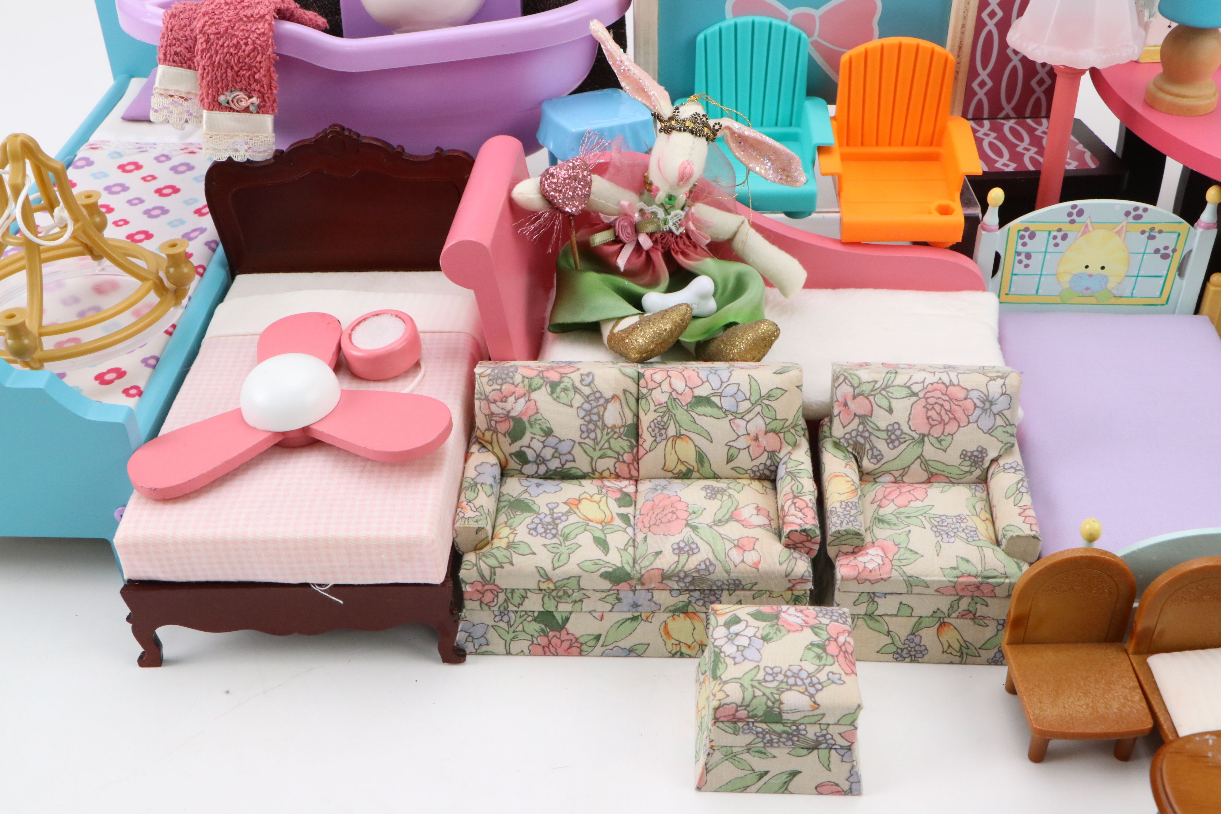 Dollhouse Miniature 1:12 Scale Bathroom, Dining, Living Room & Kitchen Furniture