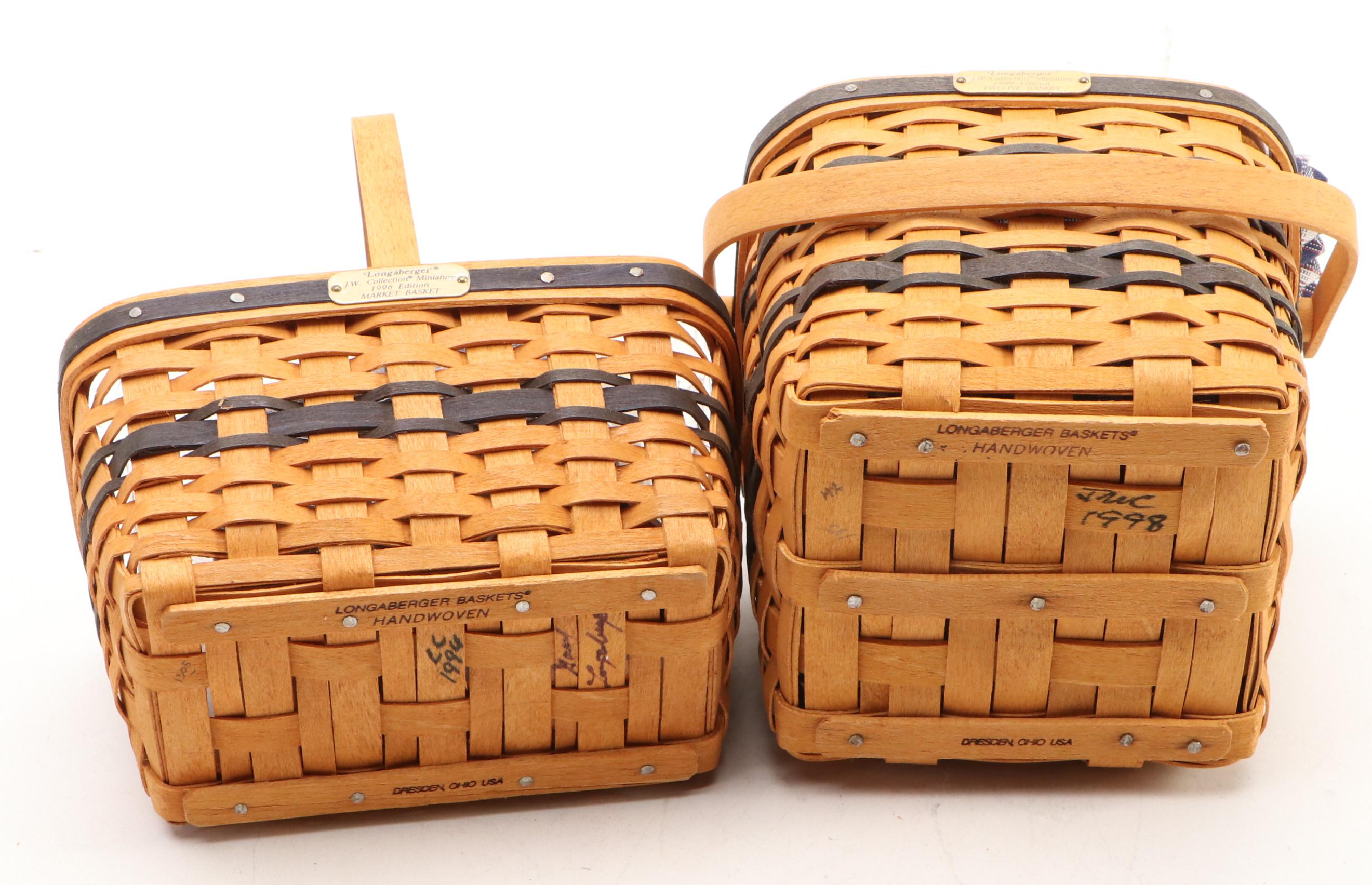 Longaberger Collectors Club J. W. Collection Woven Maple Miniature Baskets