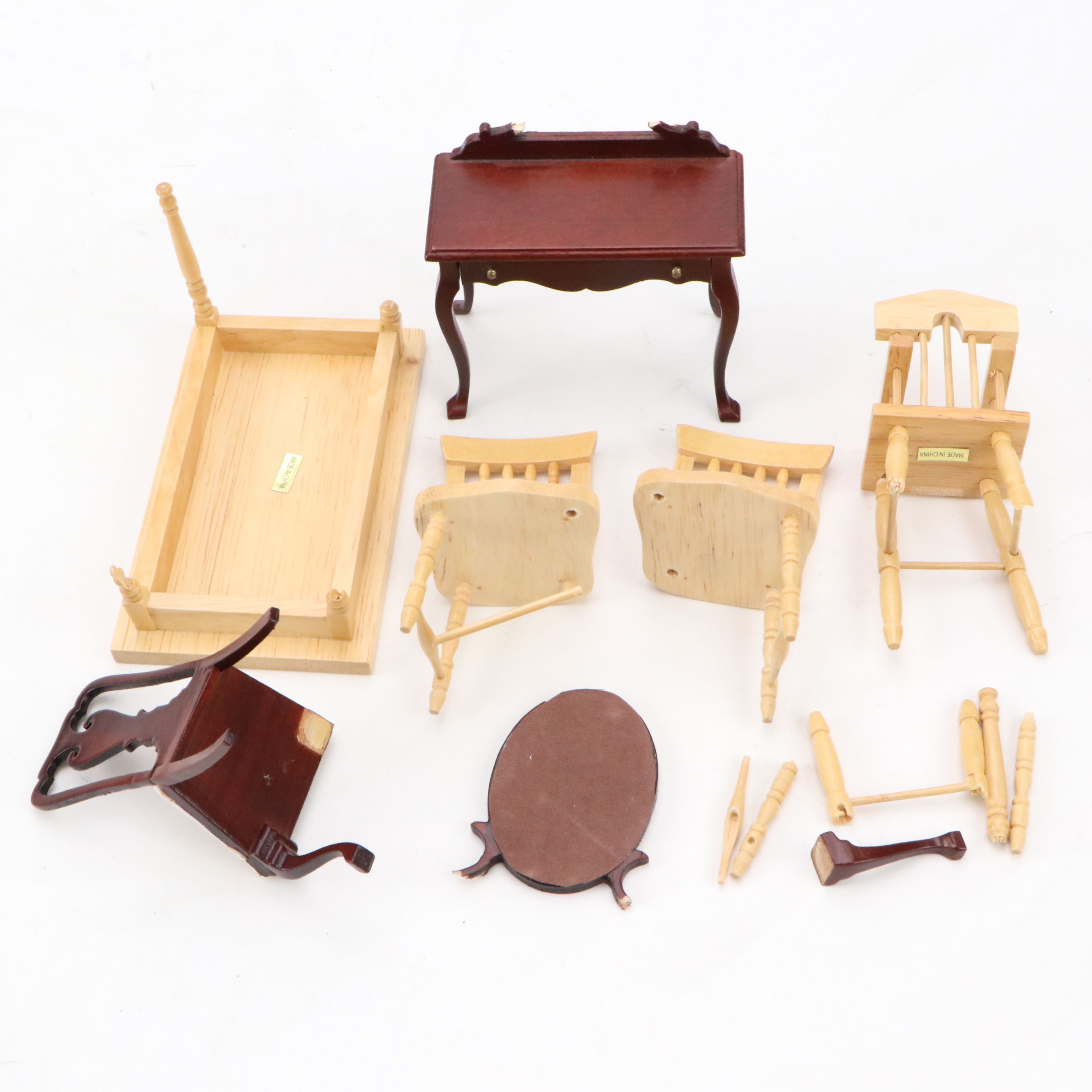 Dollhouse Miniature 1:12 Scale Bathroom, Dining, Living Room & Kitchen Furniture