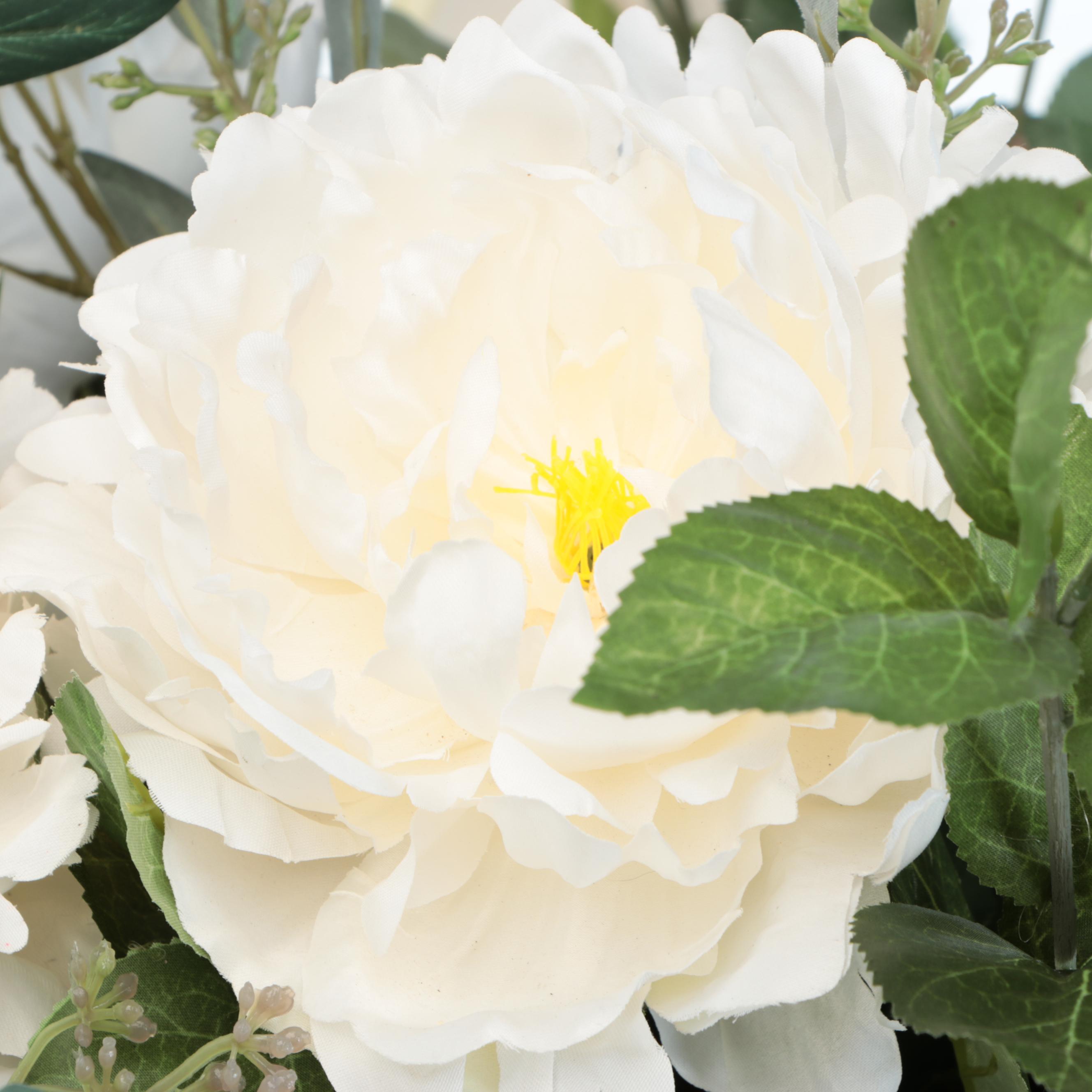 Frontgate Pair of Artificial White Peony Bouquet Urn Fillers