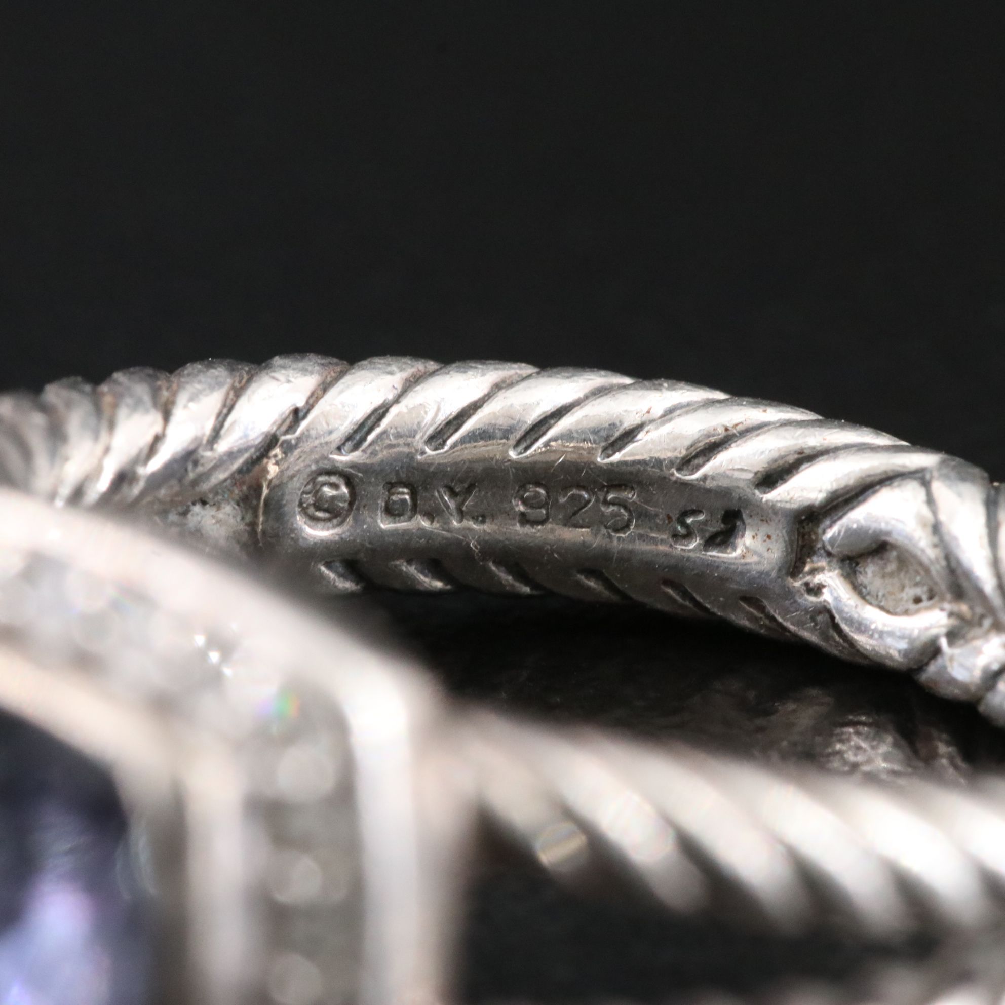 David Yurman Albion Sterling Black Orchid and Diamond Ring