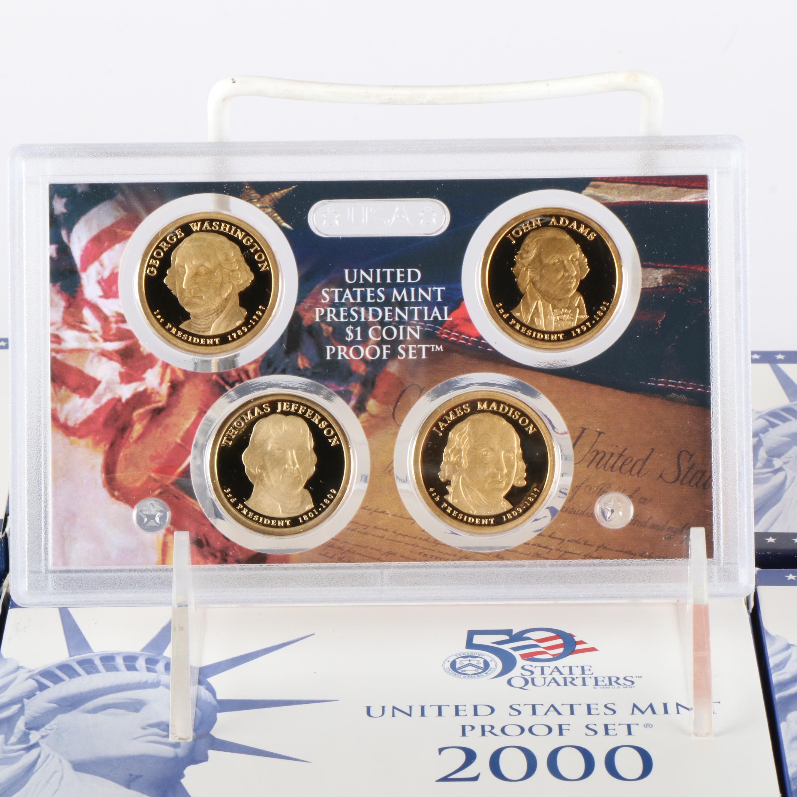 Ten United States Modern Proof Sets 1999-2008