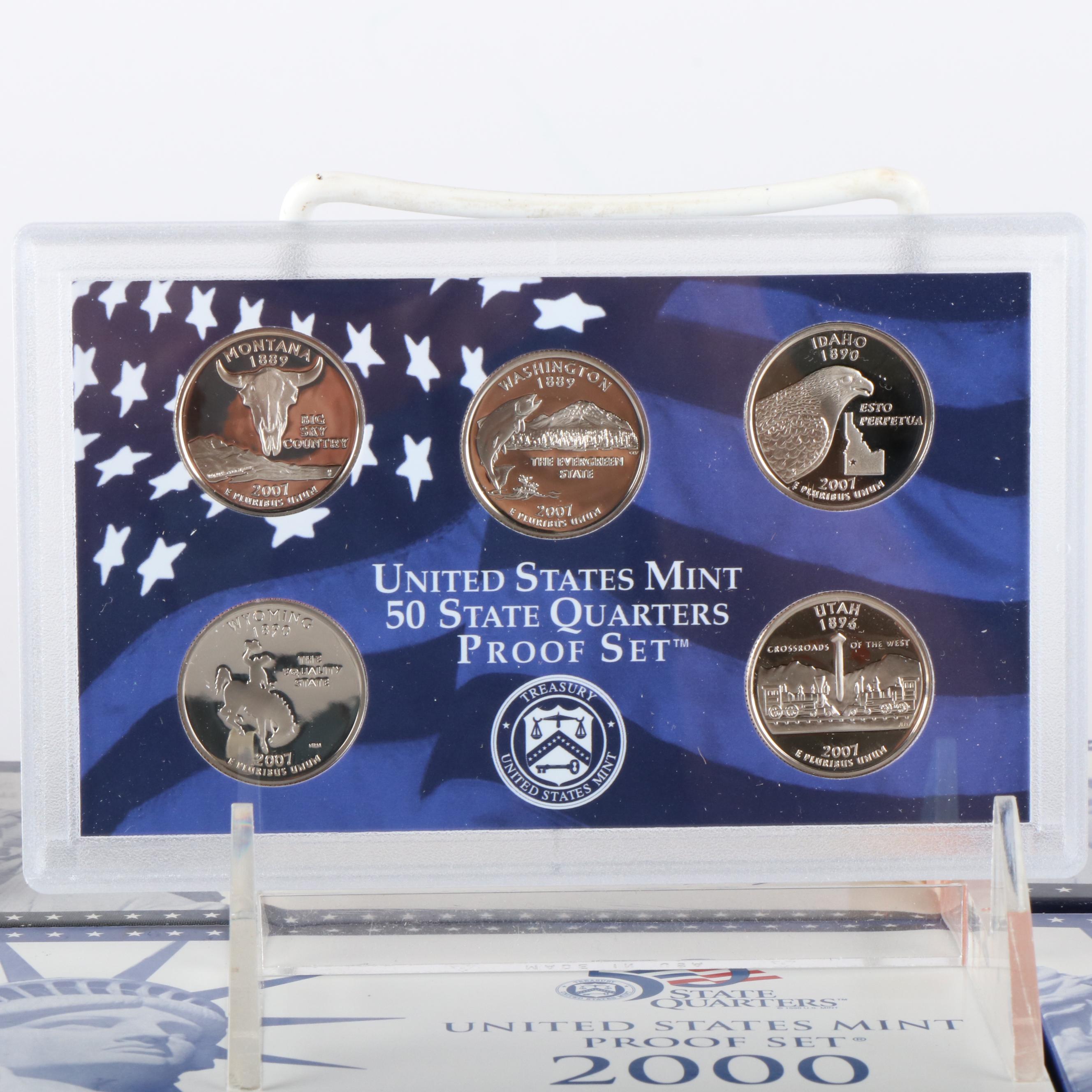 Ten United States Modern Proof Sets 1999-2008