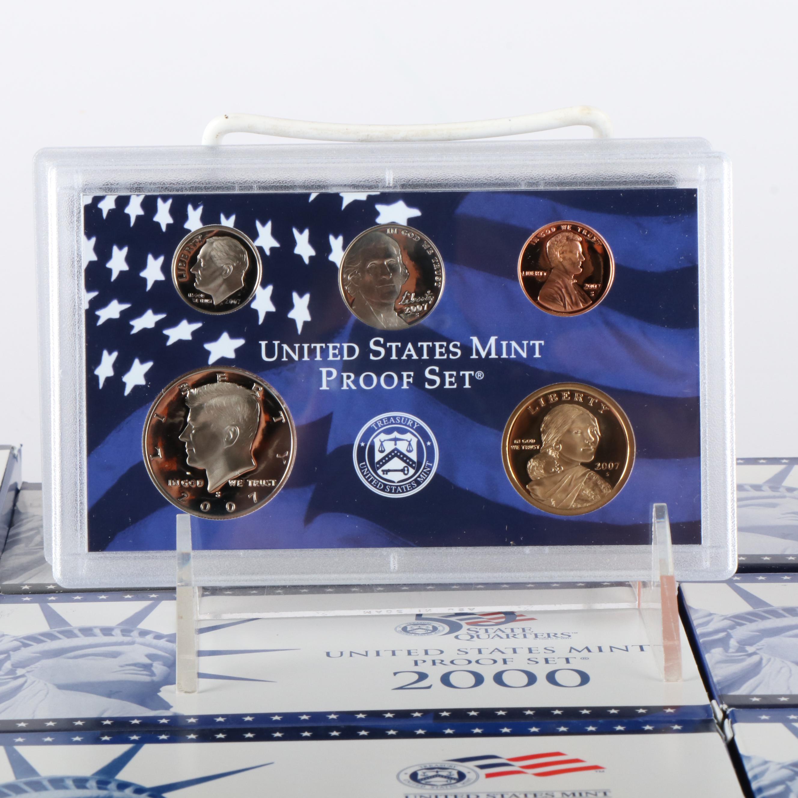 Ten United States Modern Proof Sets 1999-2008