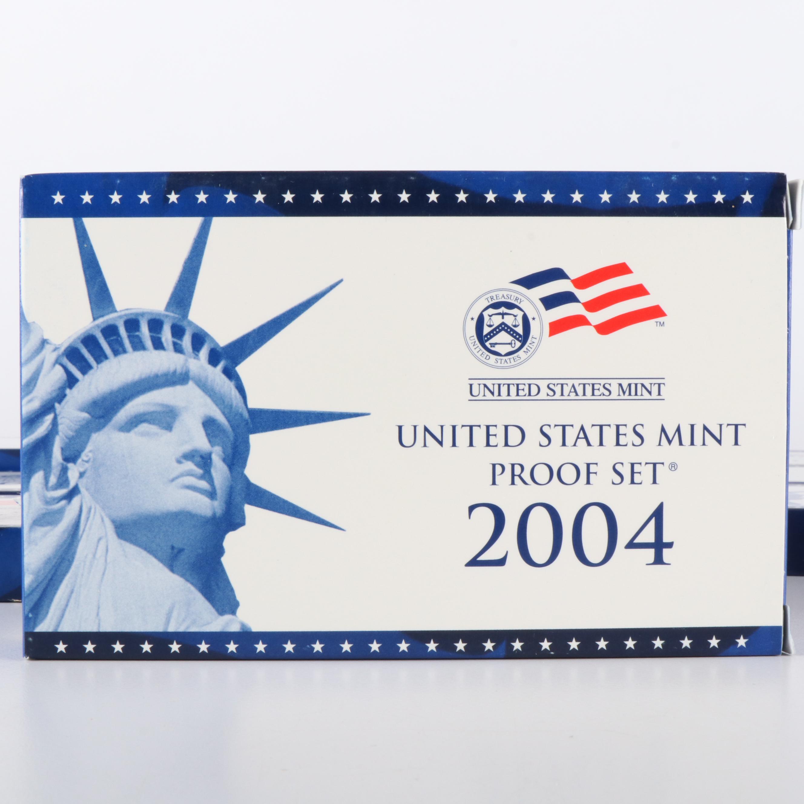 Ten United States Modern Proof Sets 1999-2008