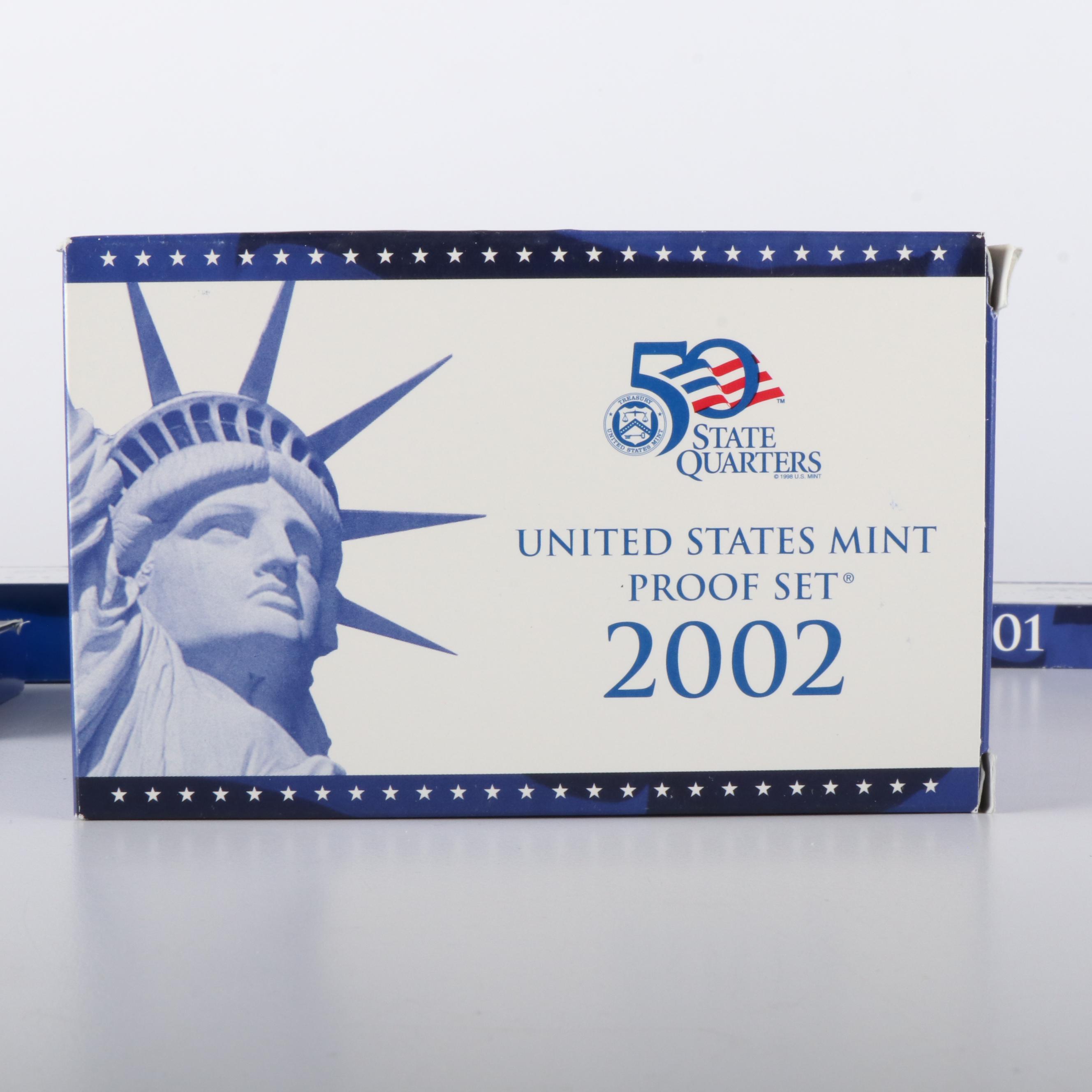 Ten United States Modern Proof Sets 1999-2008