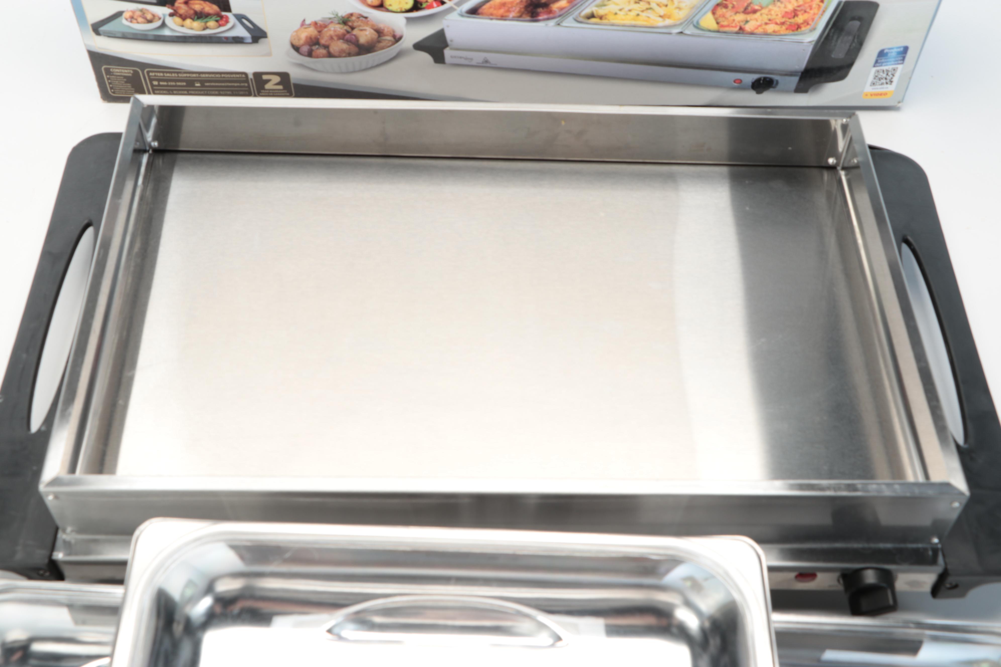 Kitchen Living Buffet Server with Warming Tray