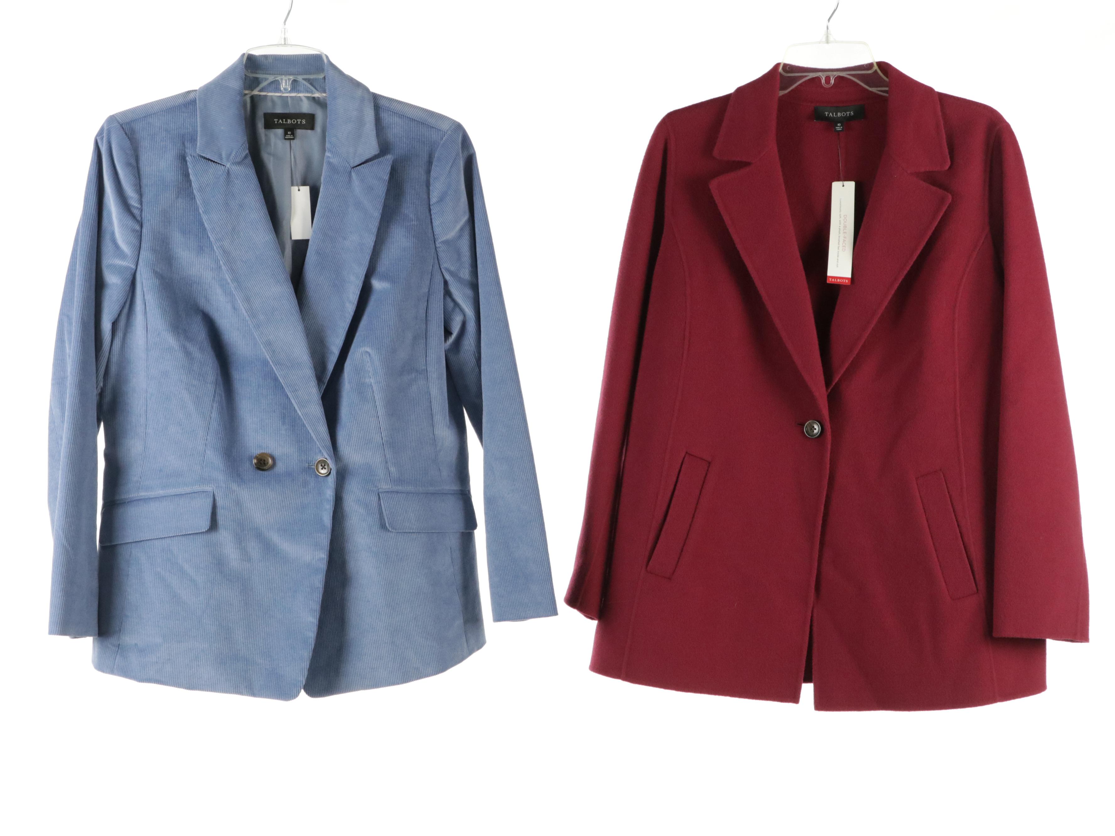 Talbots Corduroy Blazer, Wool Coat, Cable Knit Cotton Sweaters & Printed Pants