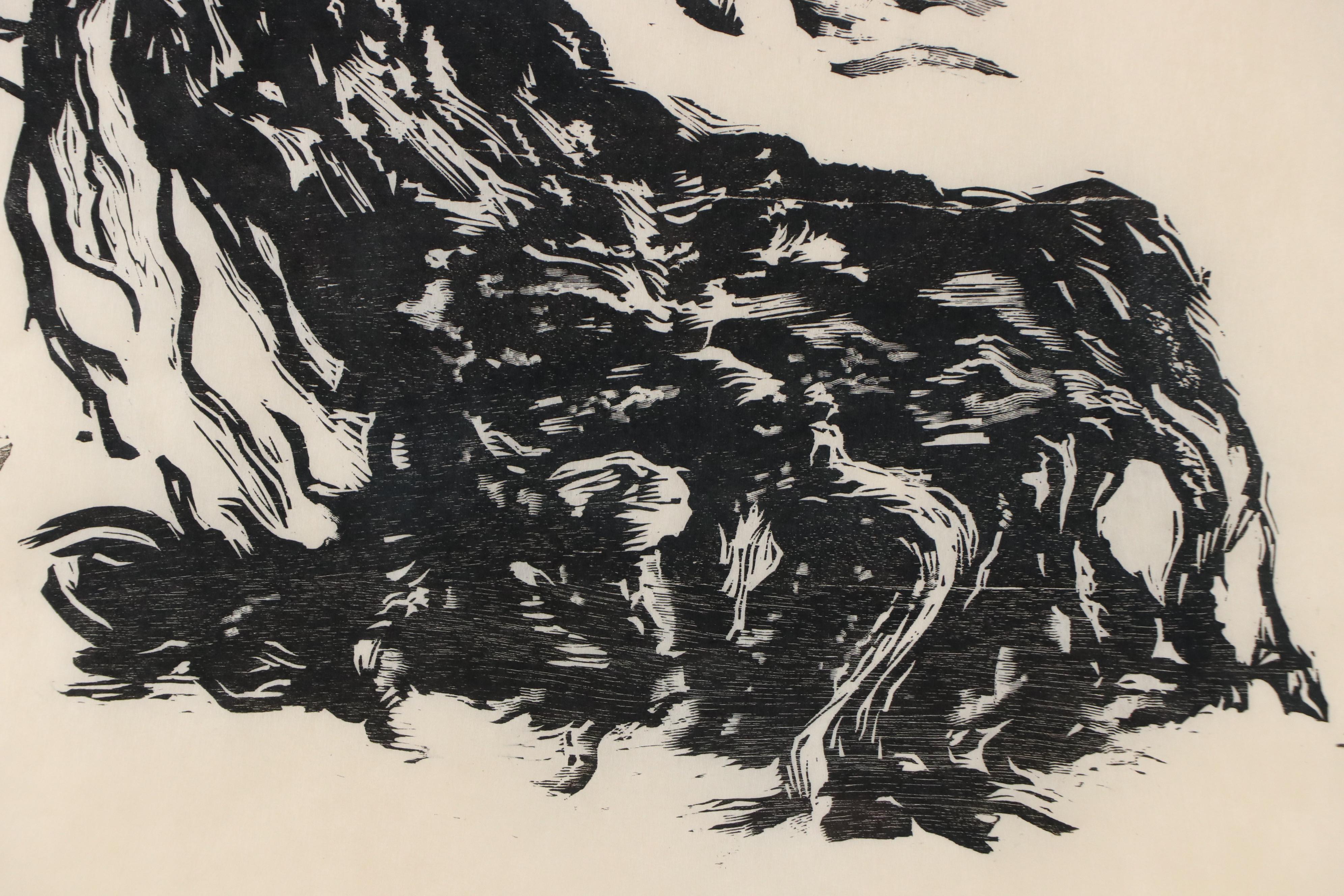 Martín García Rivera Woodcut "Eterno," 1995