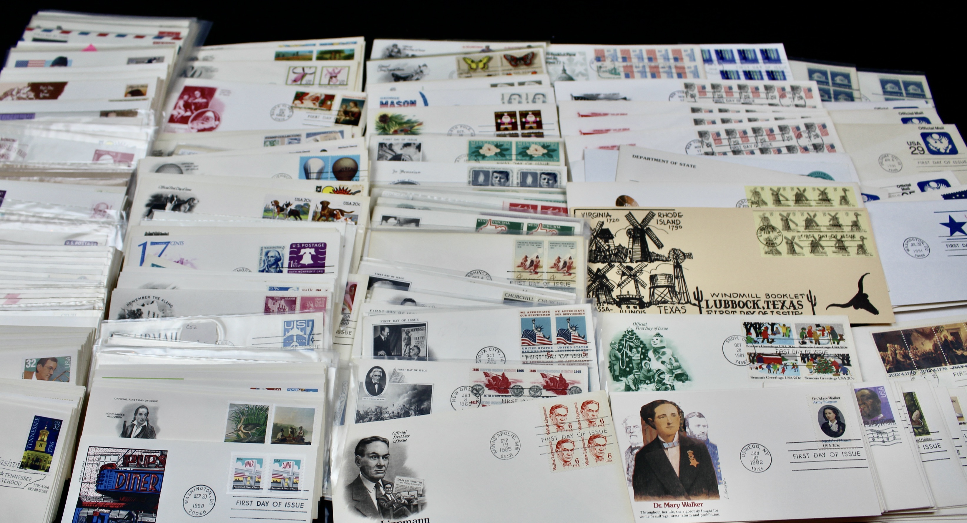 Over 340 U.S. First Day Covers, All Unaddressed with Cachets