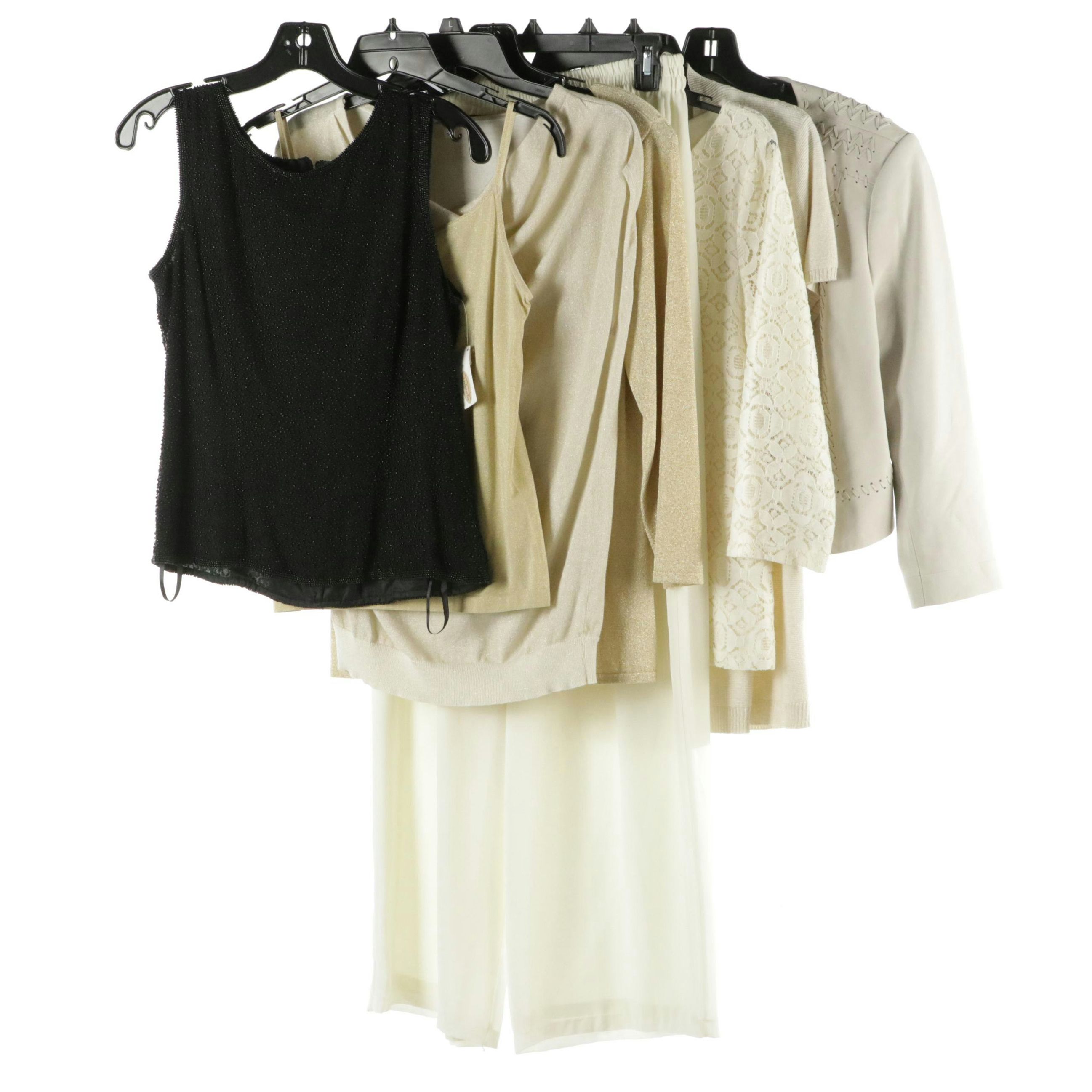 Talbots Beaded Silk Sleeveless Blouse, Linen Blend Cardigan, Blouses and More