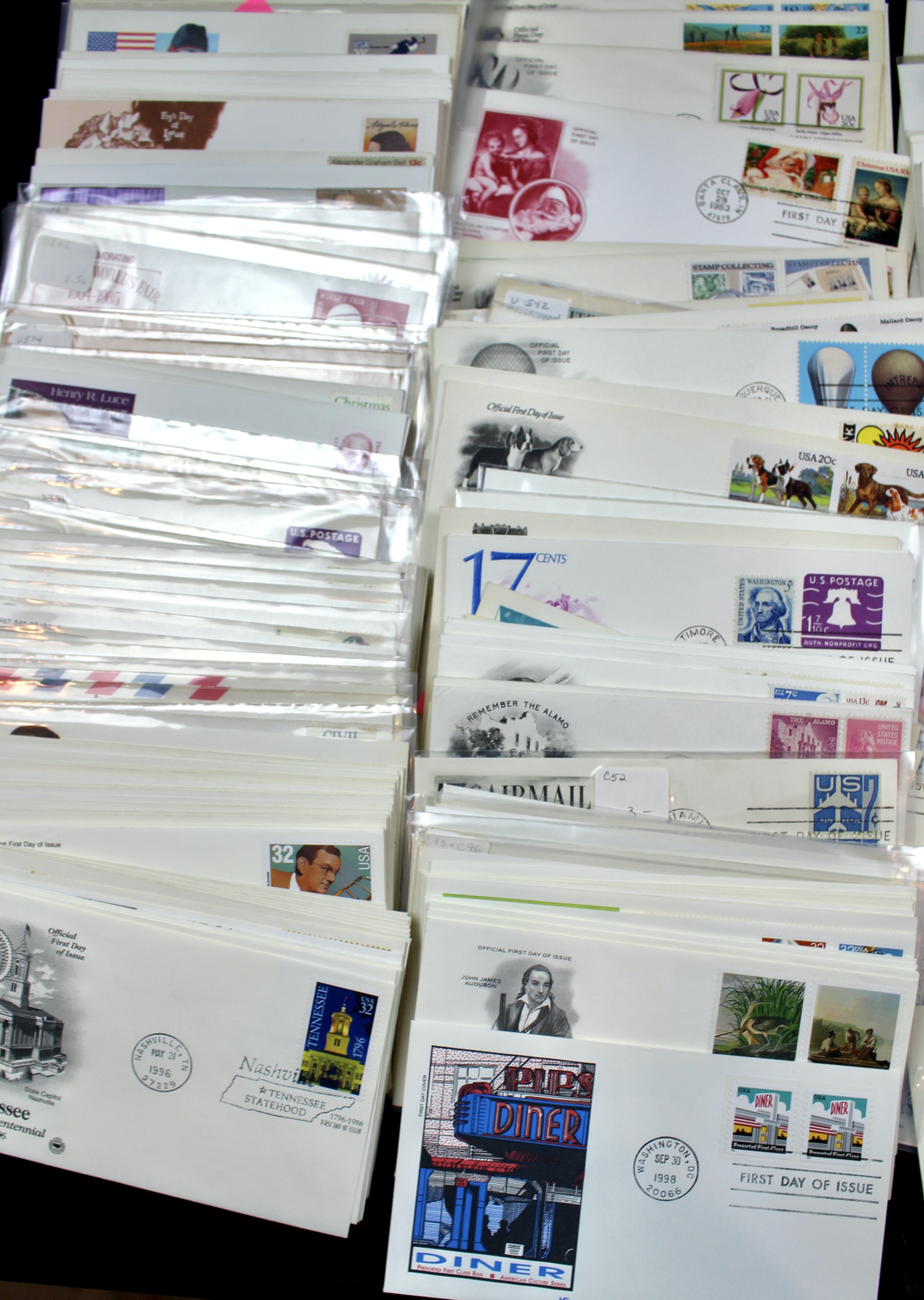 Over 340 U.S. First Day Covers, All Unaddressed with Cachets