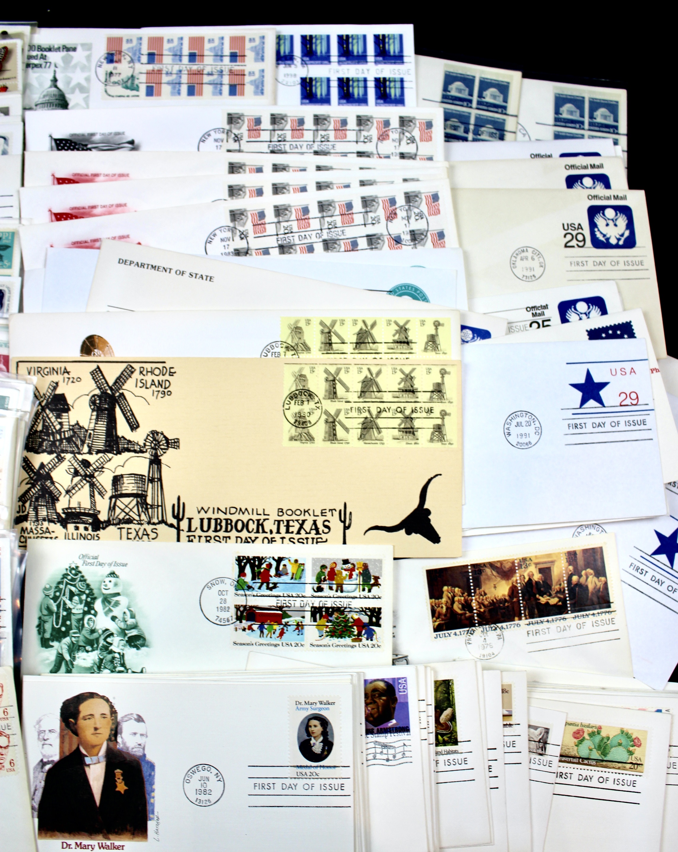 Over 340 U.S. First Day Covers, All Unaddressed with Cachets