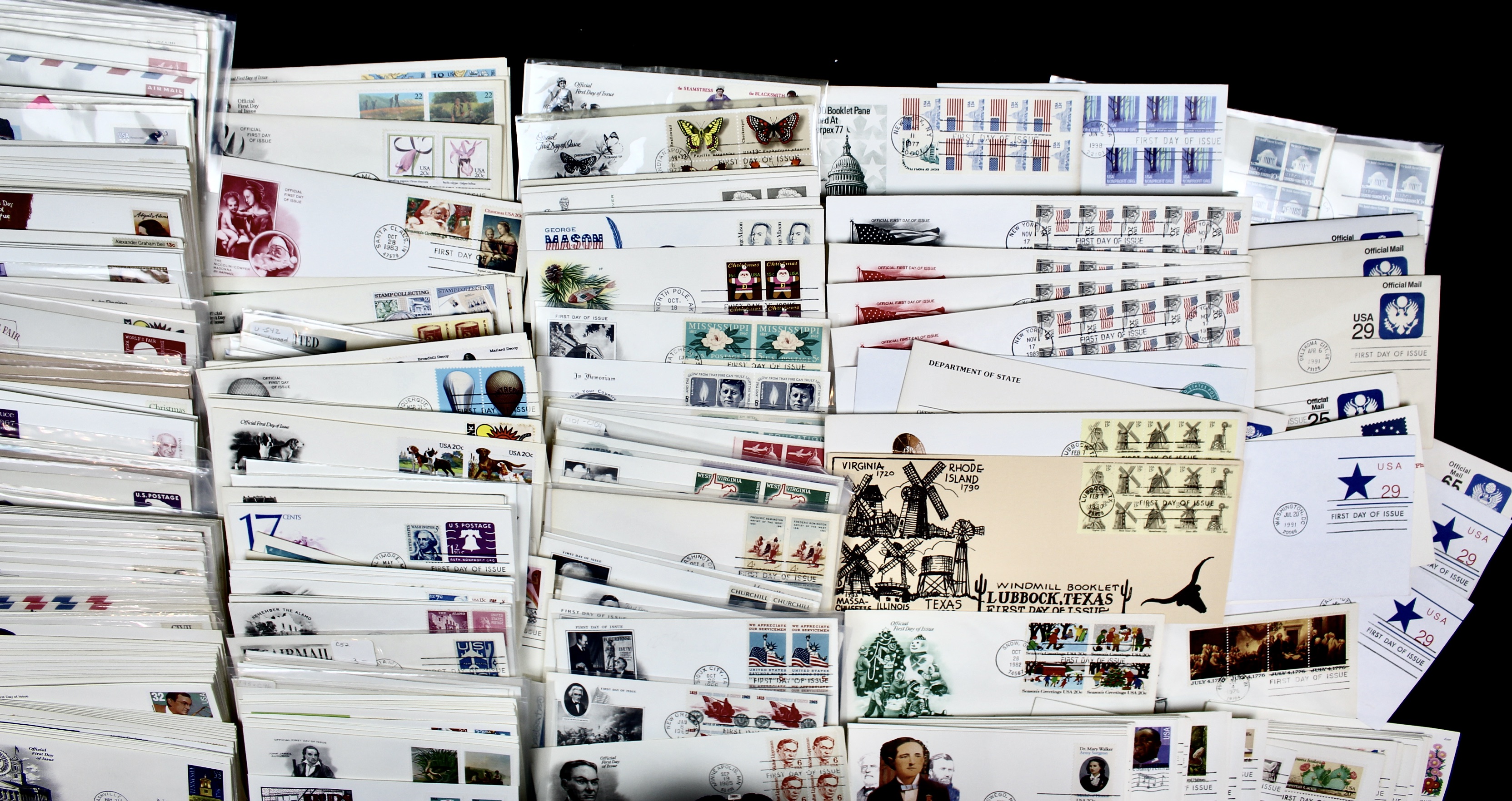 Over 340 U.S. First Day Covers, All Unaddressed with Cachets