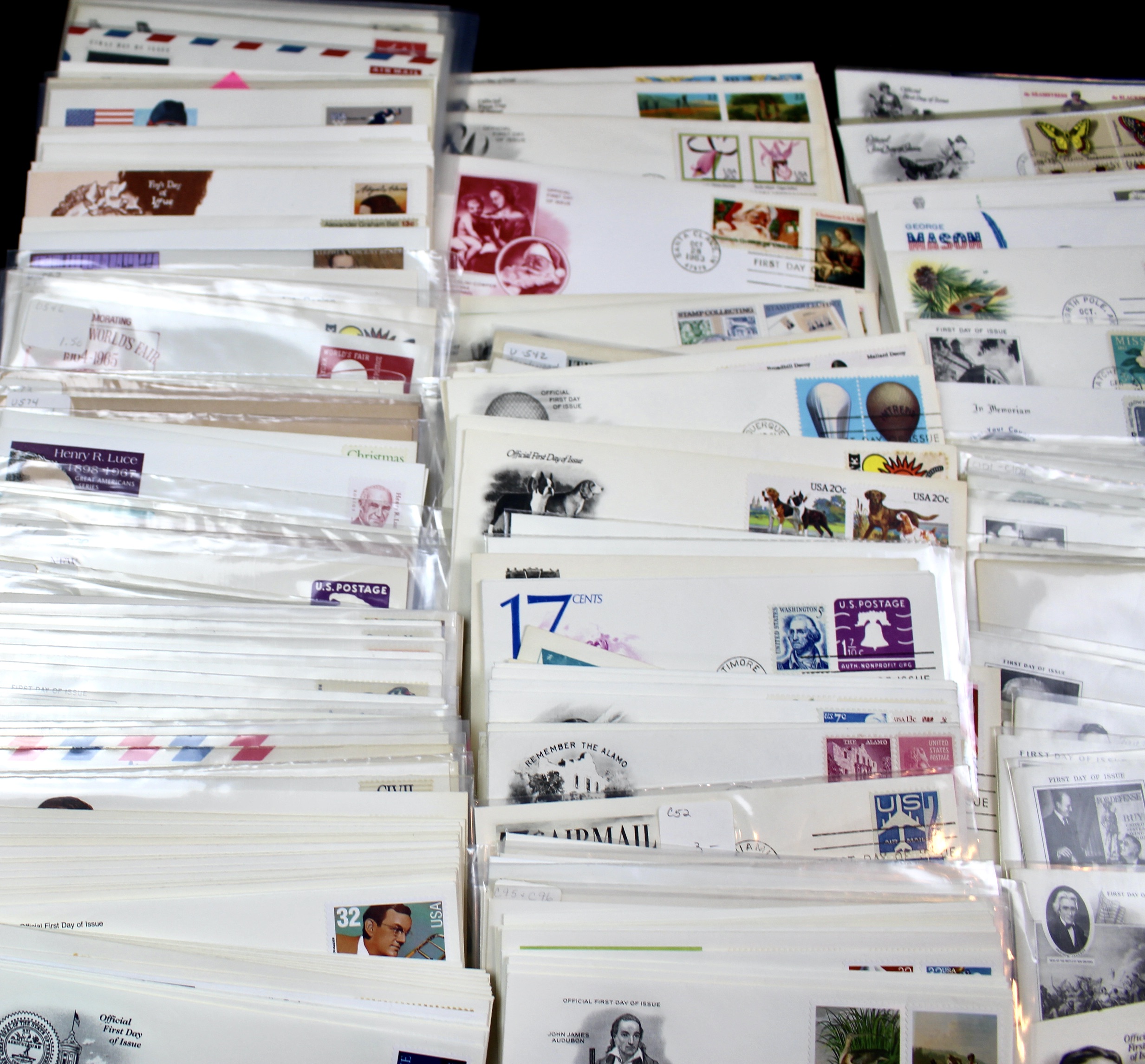 Over 340 U.S. First Day Covers, All Unaddressed with Cachets