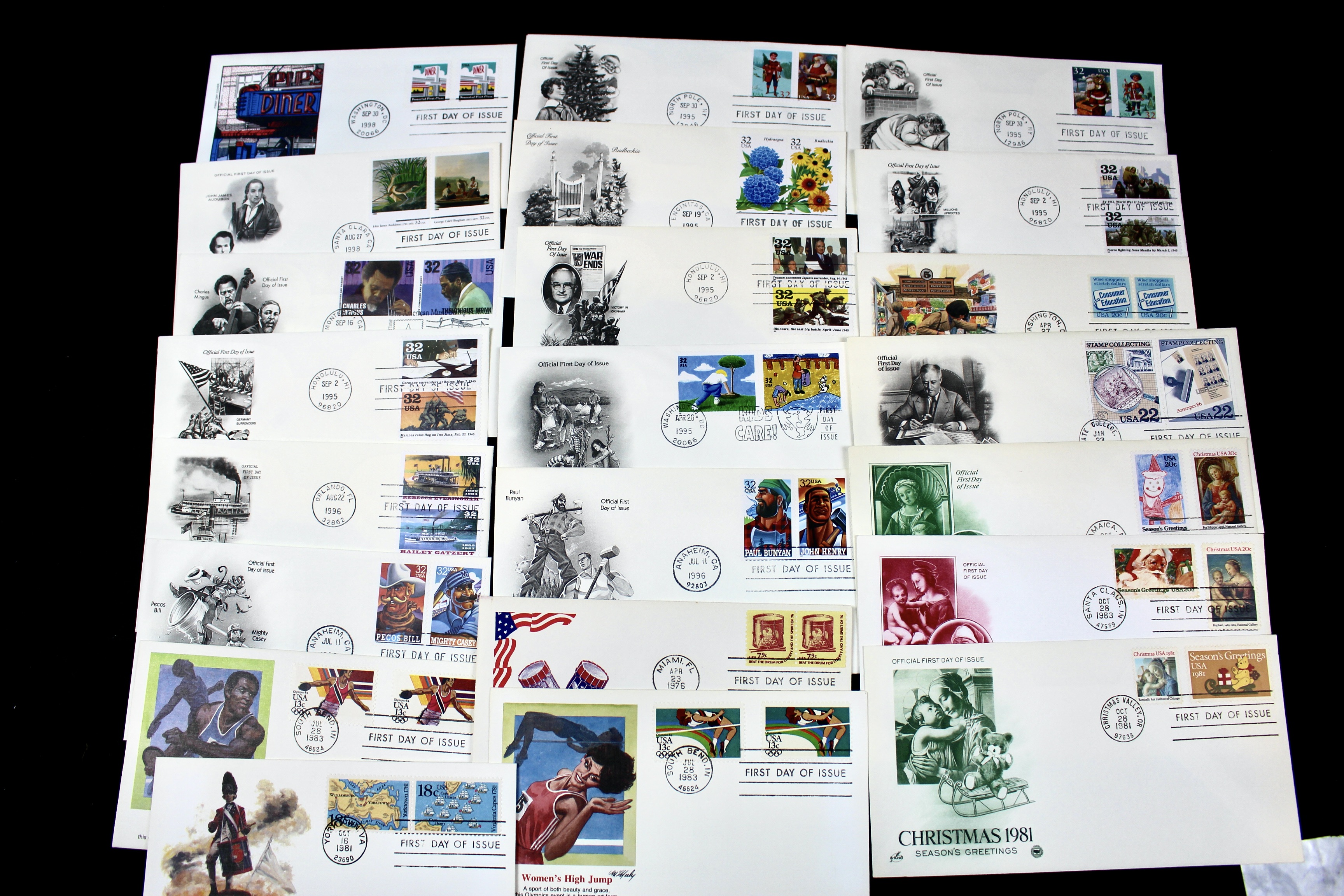 Over 340 U.S. First Day Covers, All Unaddressed with Cachets