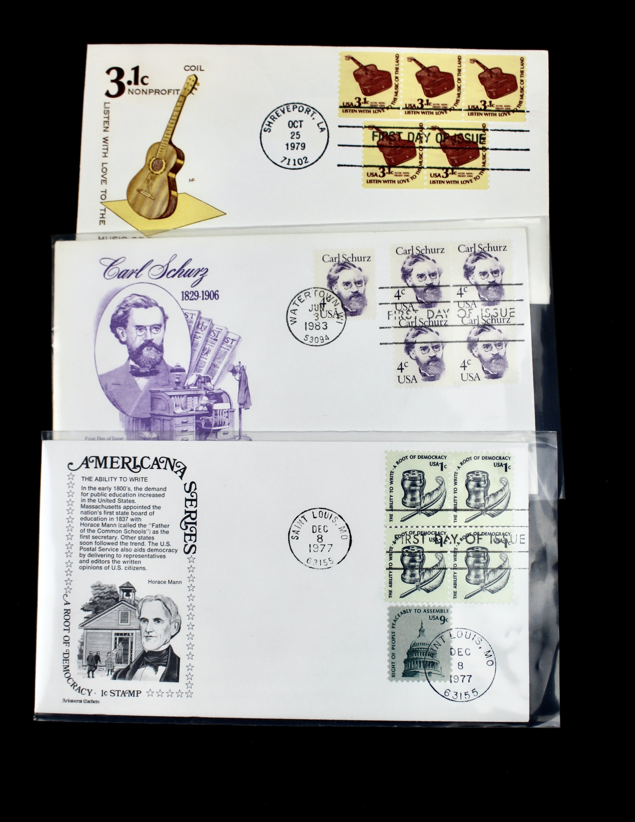 Over 340 U.S. First Day Covers, All Unaddressed with Cachets