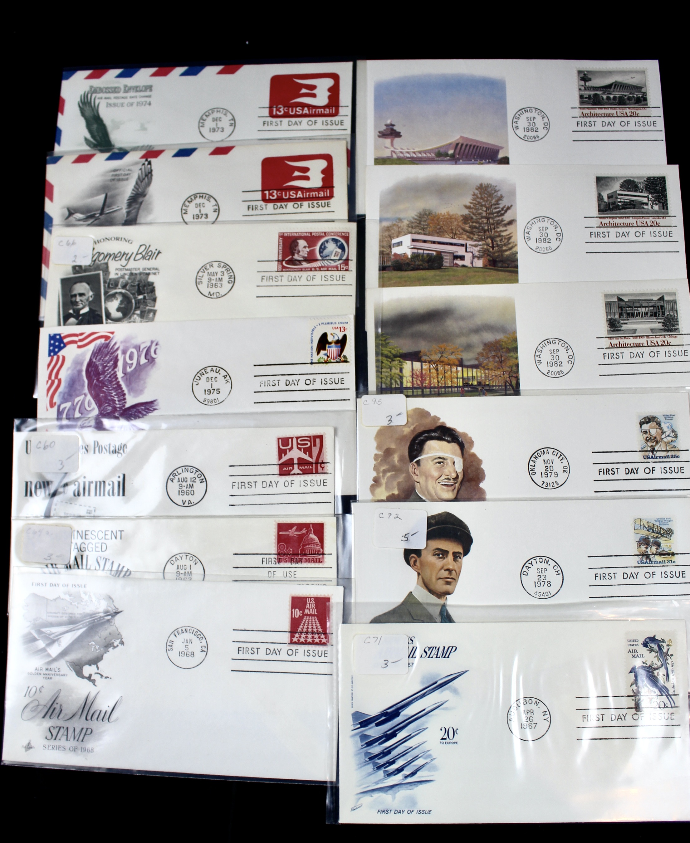 Over 340 U.S. First Day Covers, All Unaddressed with Cachets