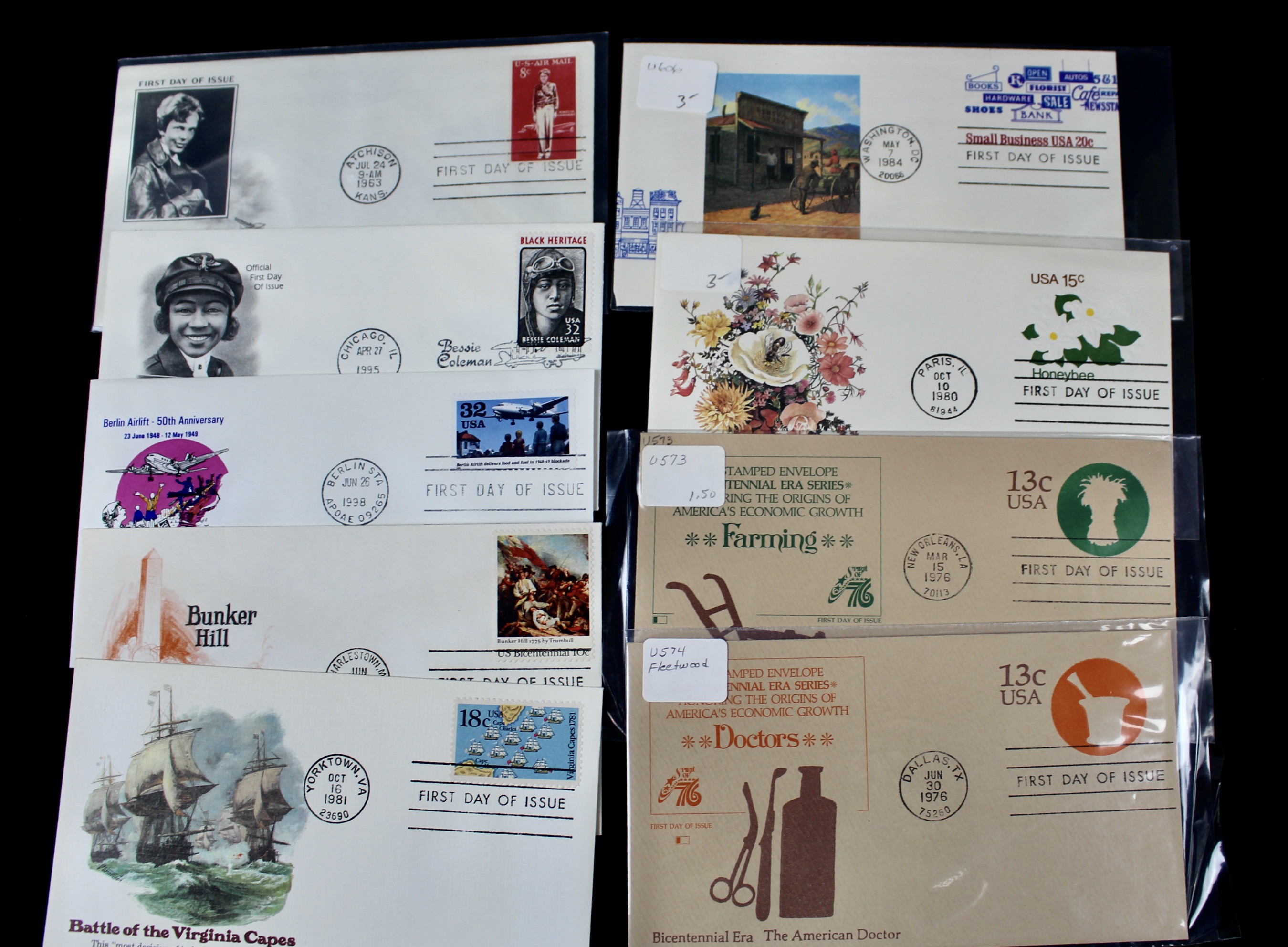 Over 340 U.S. First Day Covers, All Unaddressed with Cachets