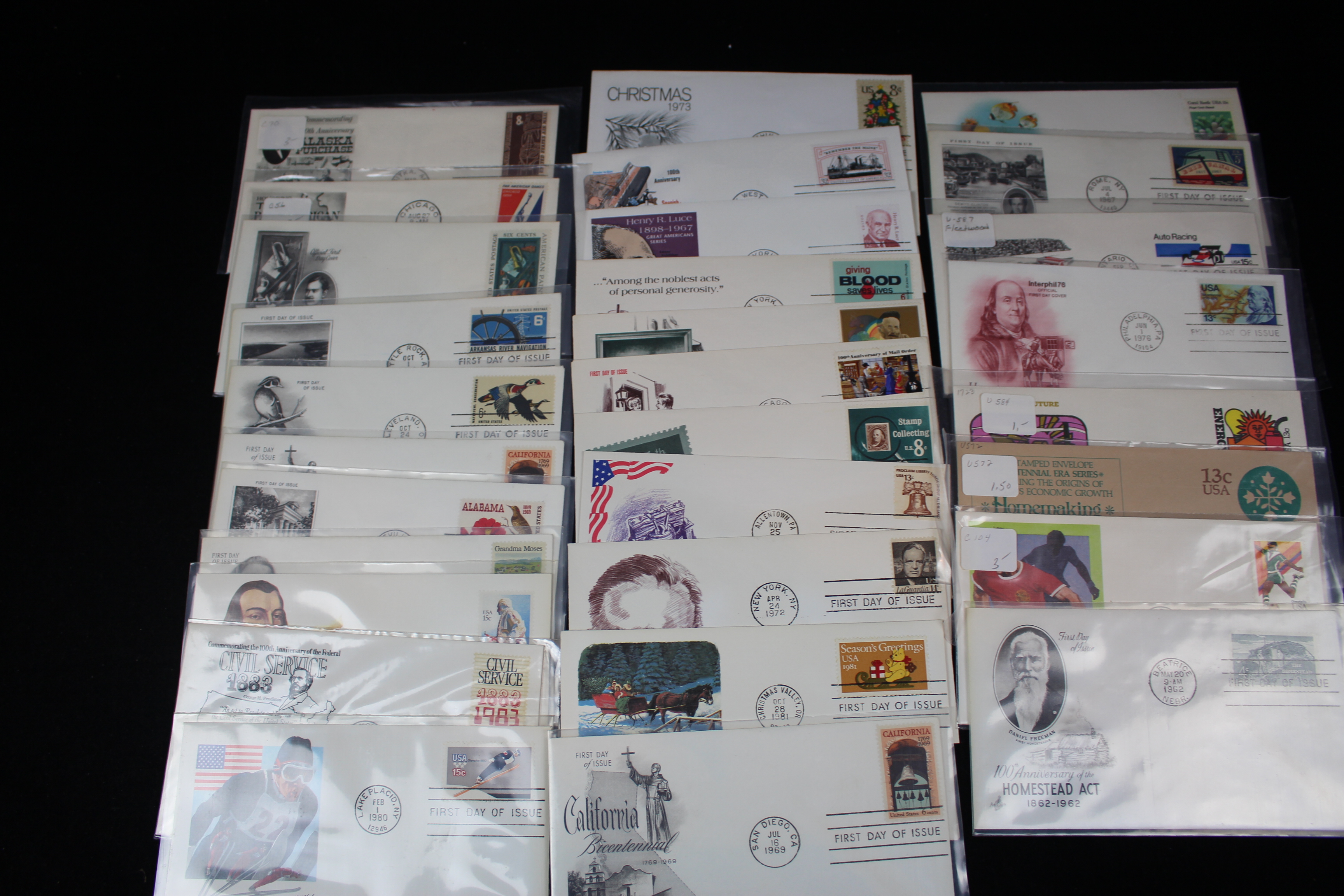 Over 340 U.S. First Day Covers, All Unaddressed with Cachets