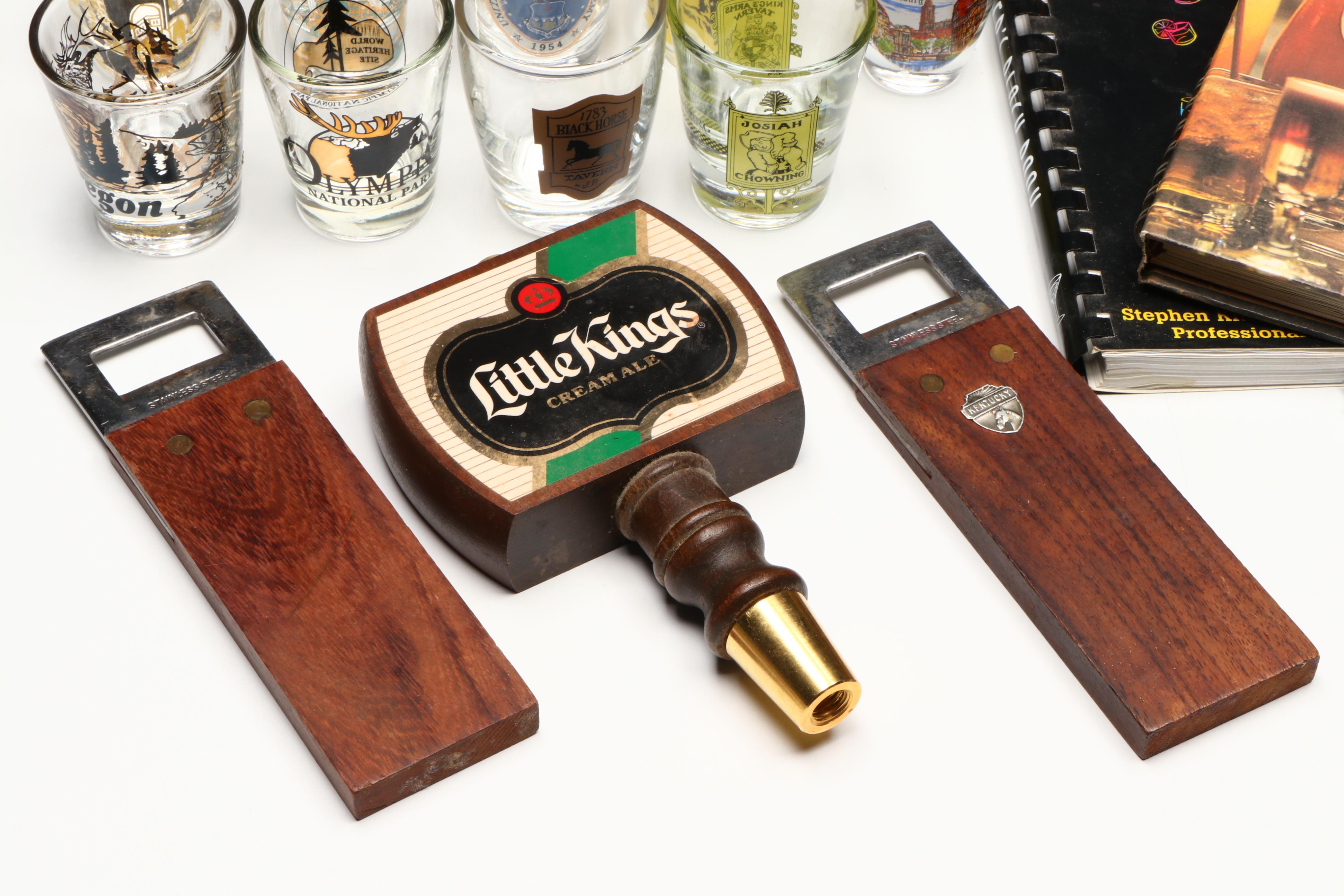 Ice Bucket, Bar Tools and Accessories with 1975 Kentucky Derby and More Glasses