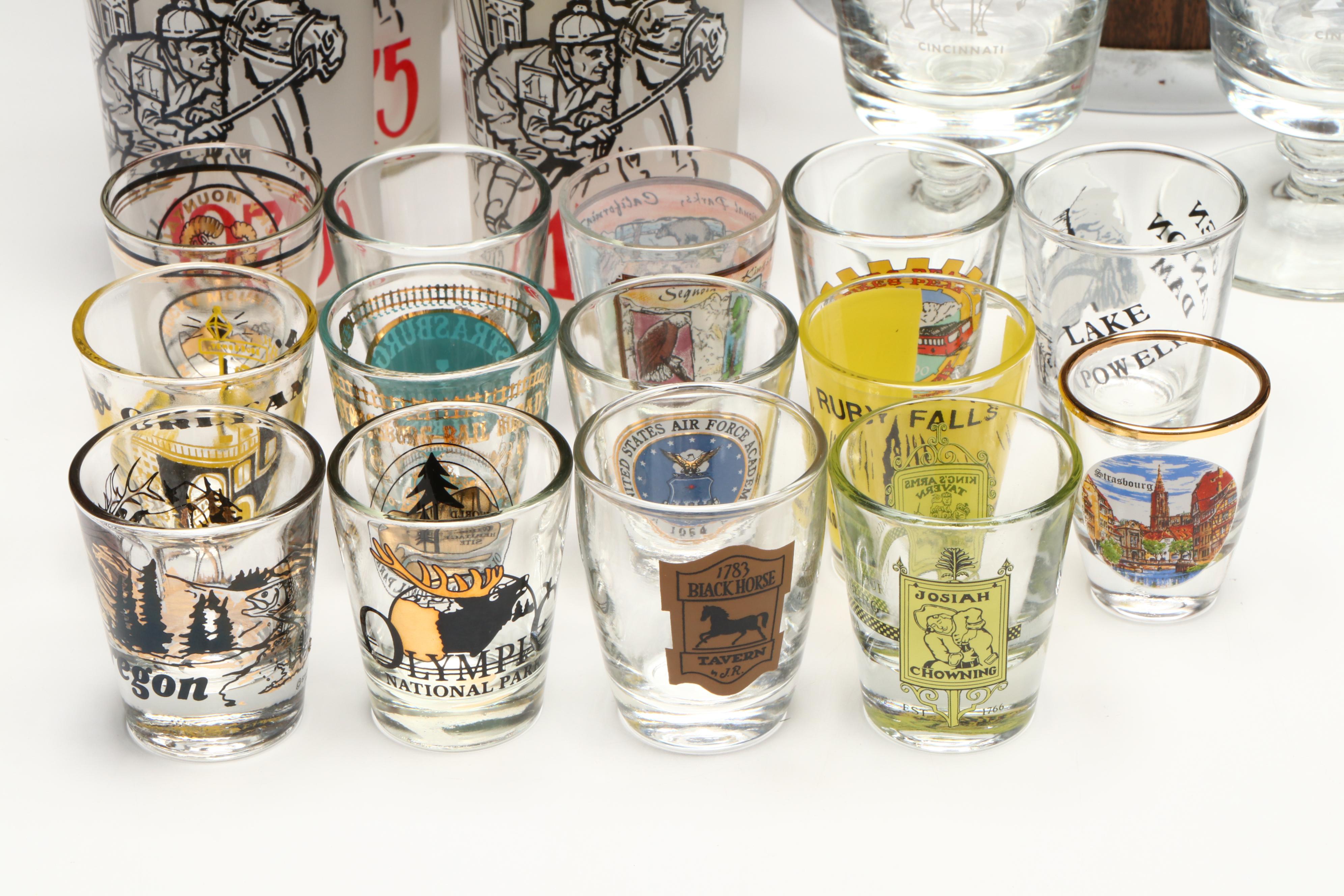 Ice Bucket, Bar Tools and Accessories with 1975 Kentucky Derby and More Glasses