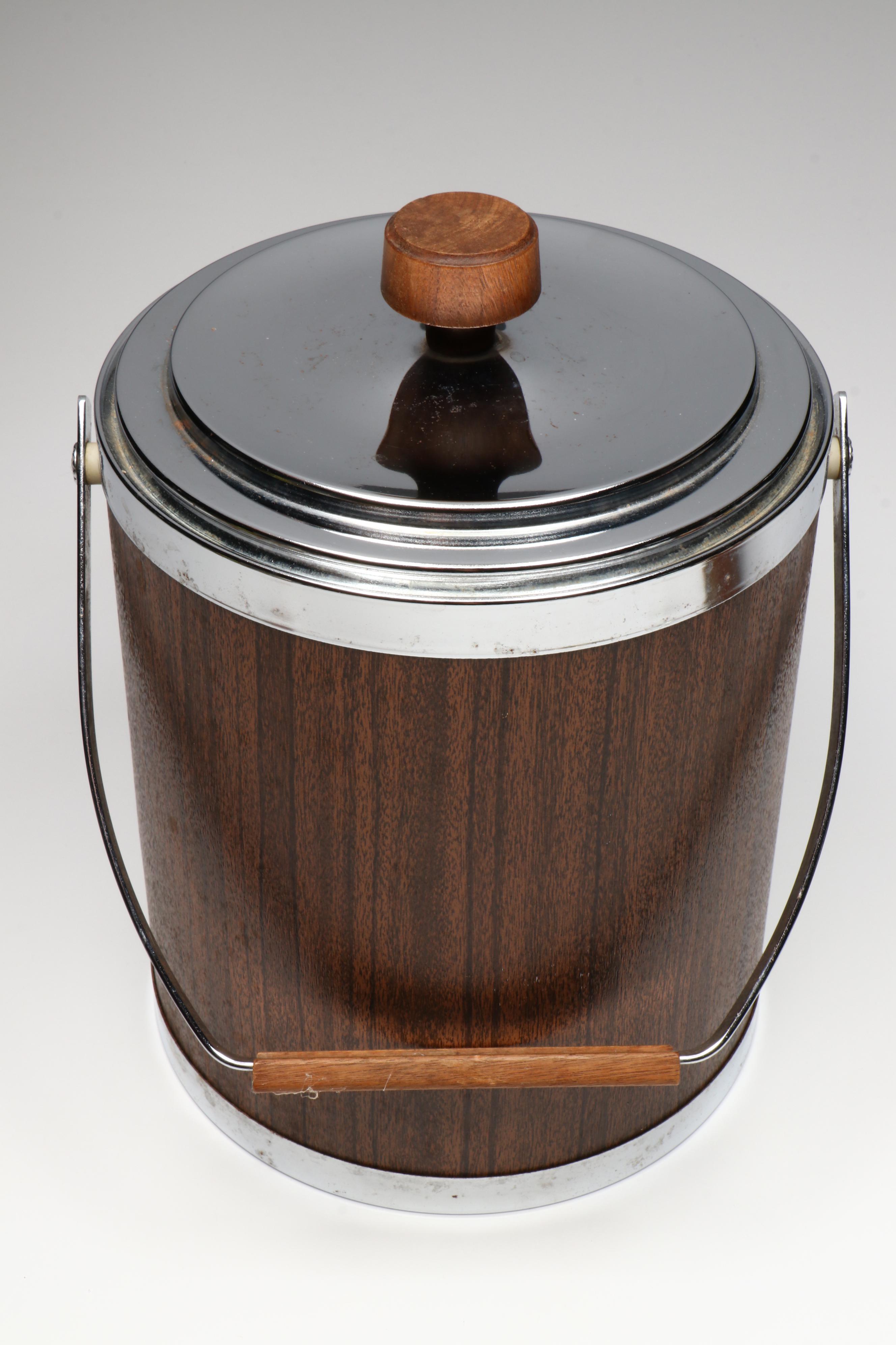 Ice Bucket, Bar Tools and Accessories with 1975 Kentucky Derby and More Glasses