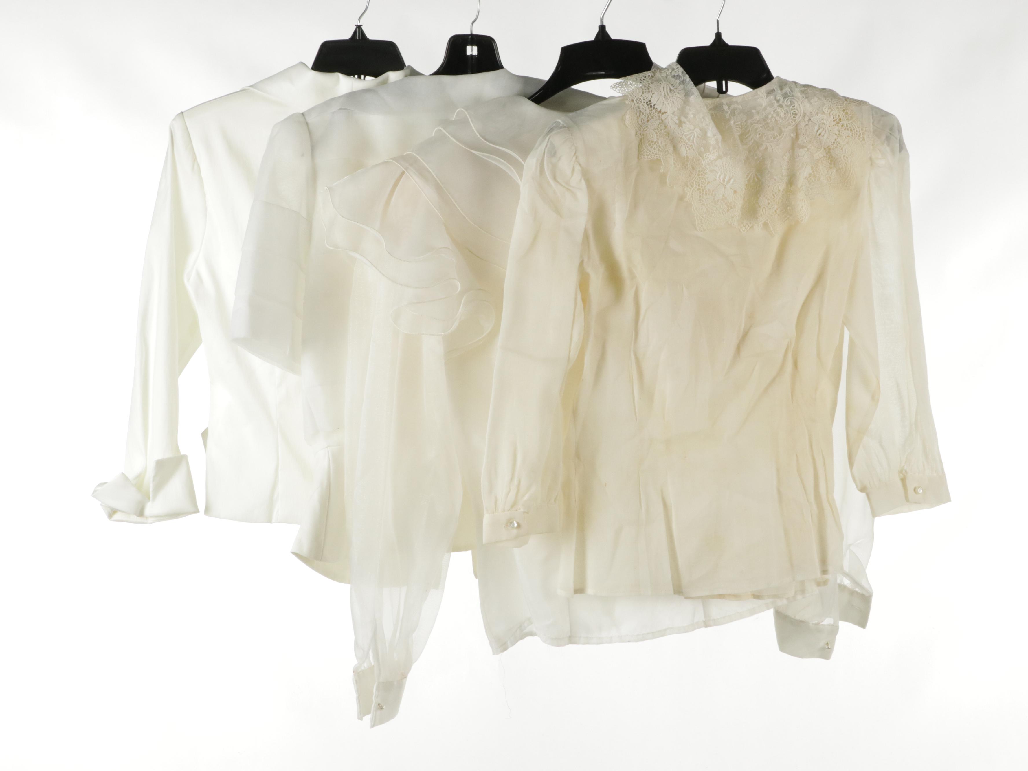 Vintage Lace-Trimmed, Ruffled and Embellished Evening Tops Featuring I. Magnin