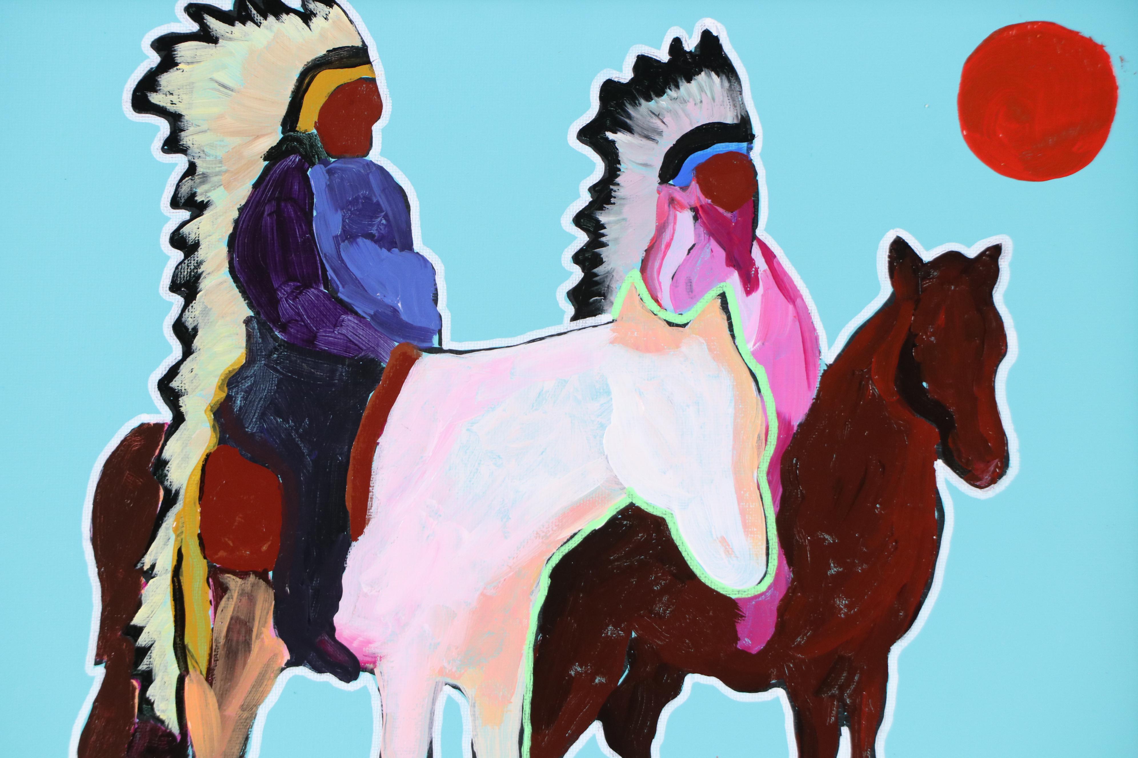 Joshua Ramsey Stylized Western Acrylic Painting "Ancestors #13," 2025