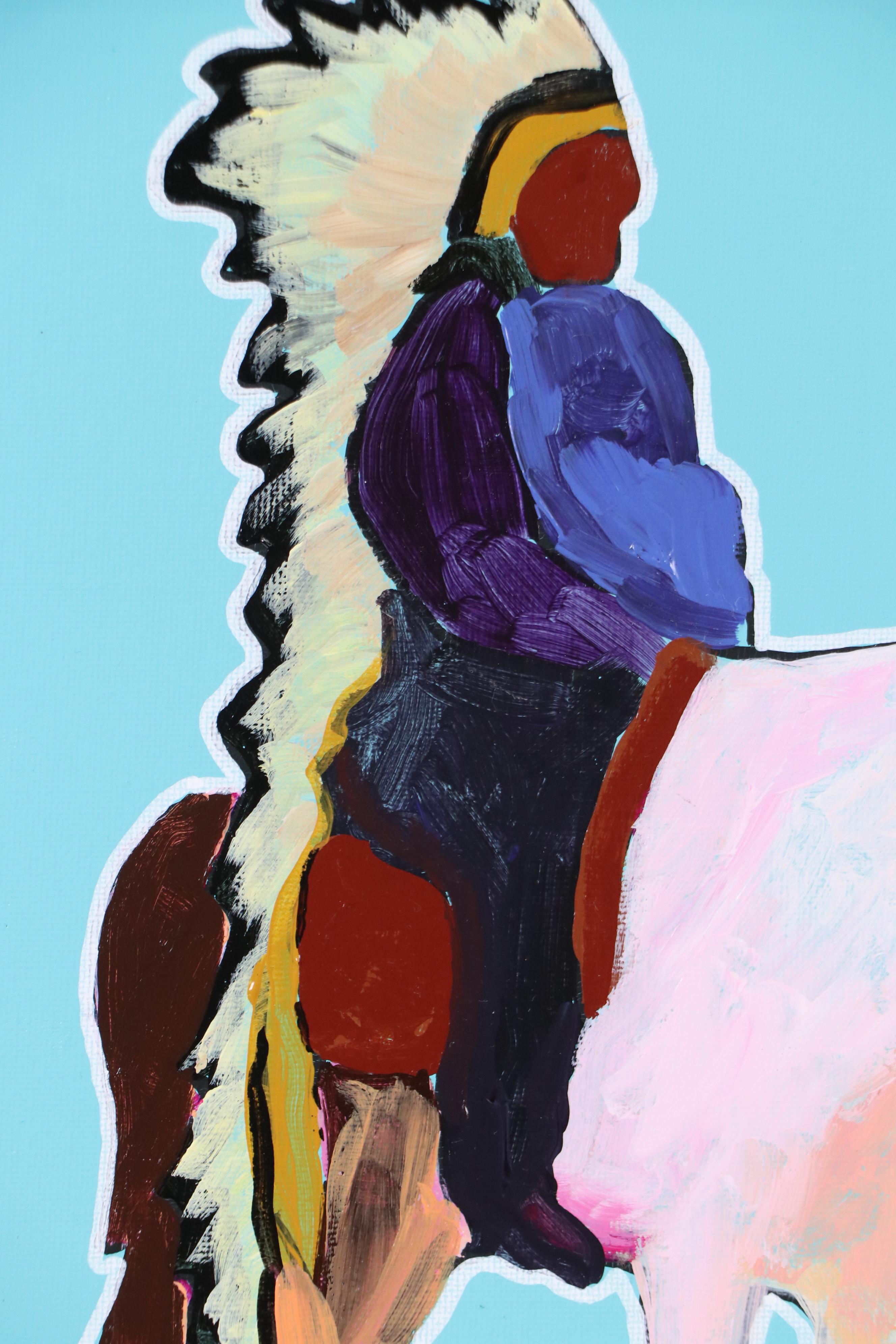 Joshua Ramsey Stylized Western Acrylic Painting "Ancestors #13," 2025