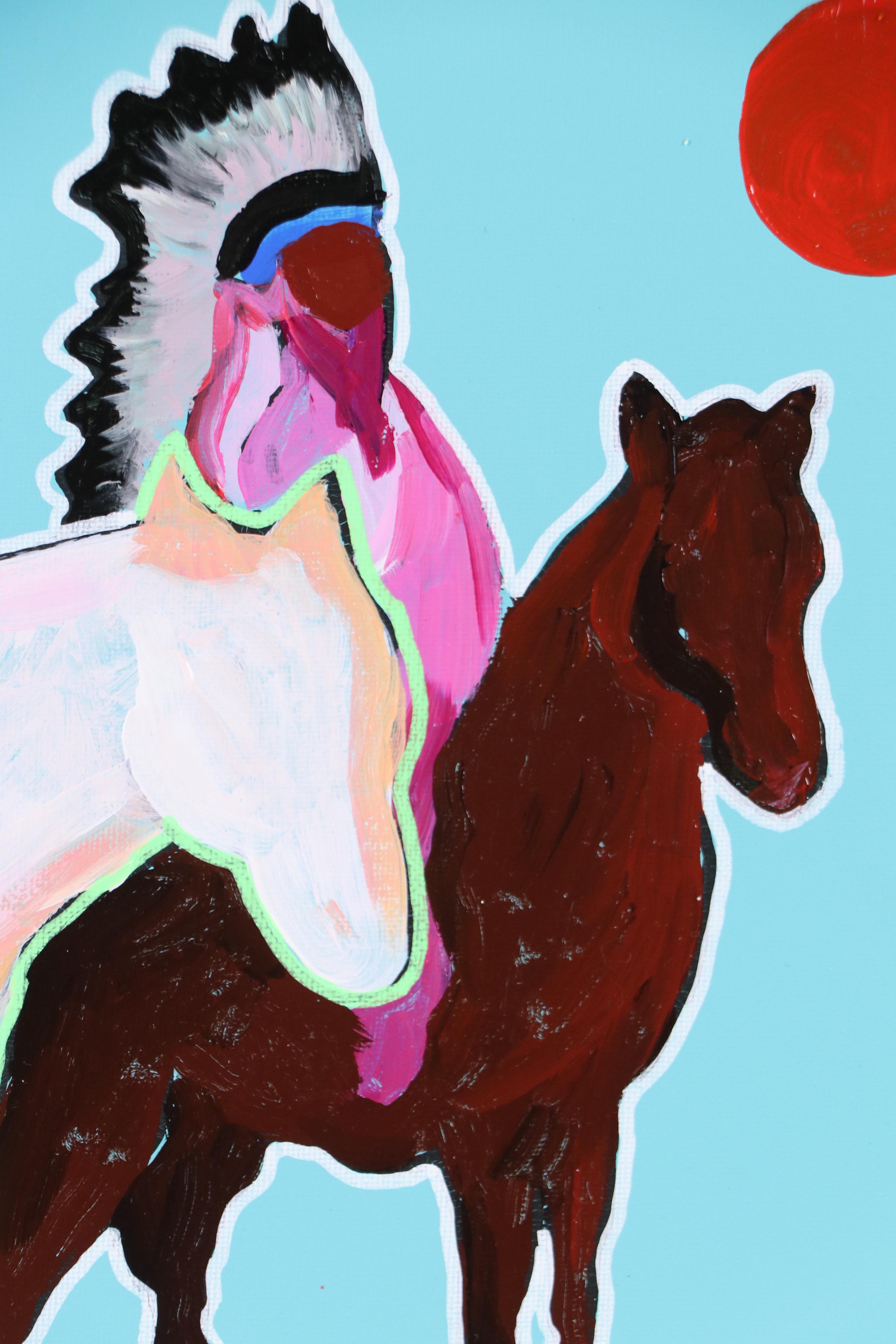 Joshua Ramsey Stylized Western Acrylic Painting "Ancestors #13," 2025