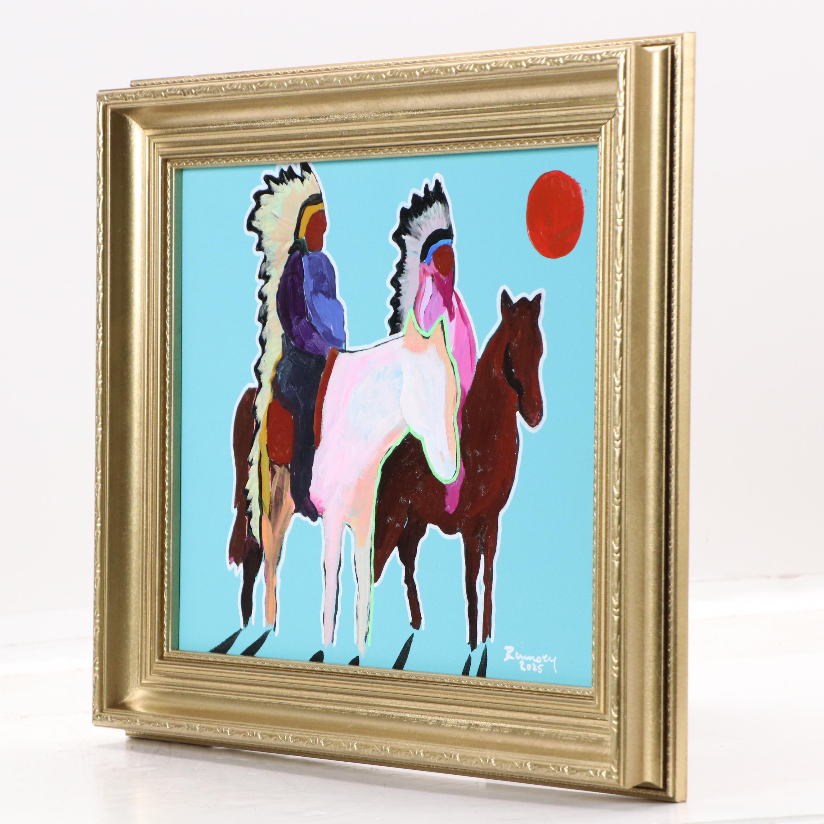 Joshua Ramsey Stylized Western Acrylic Painting "Ancestors #13," 2025