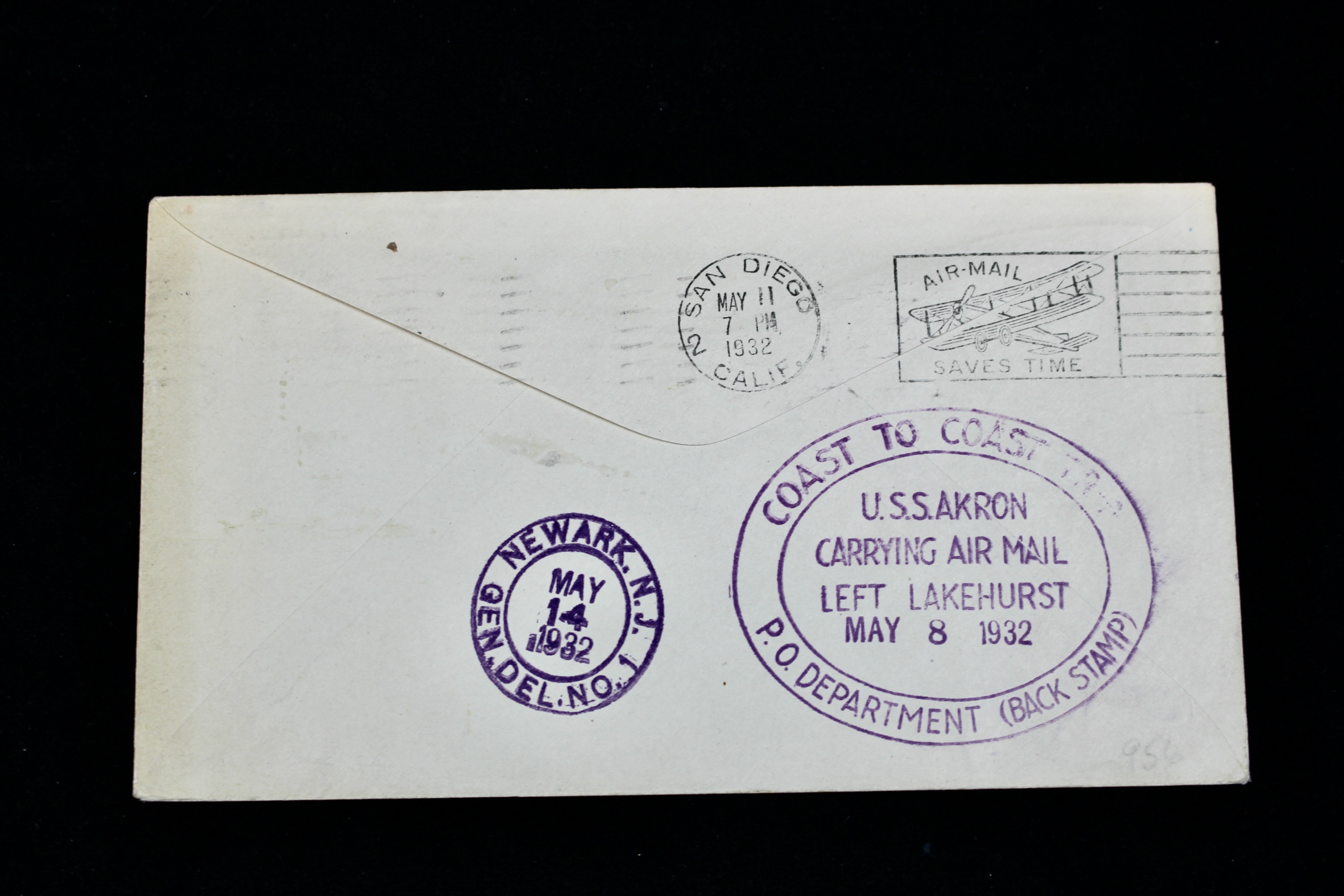 Collection of Six U.S.S. Akron Graf Zeppelin Postal Covers, 1930s