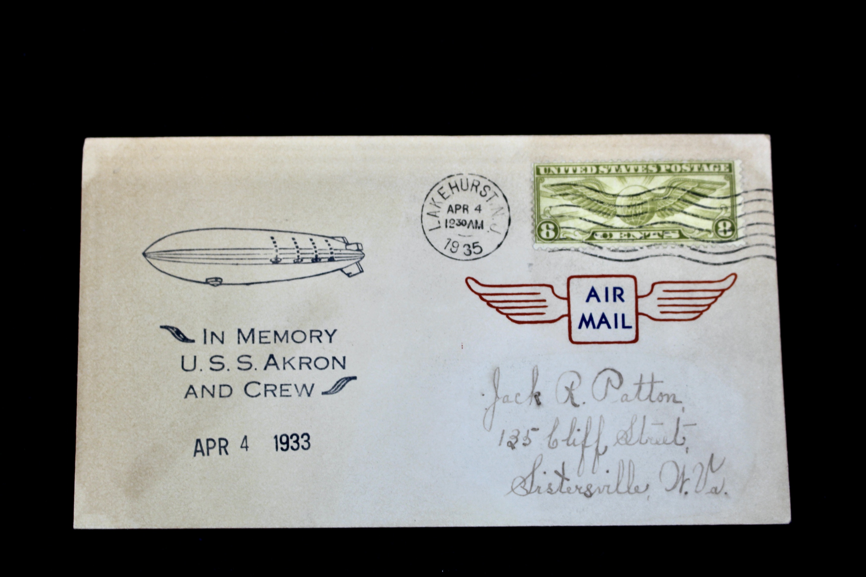 Collection of Six U.S.S. Akron Graf Zeppelin Postal Covers, 1930s