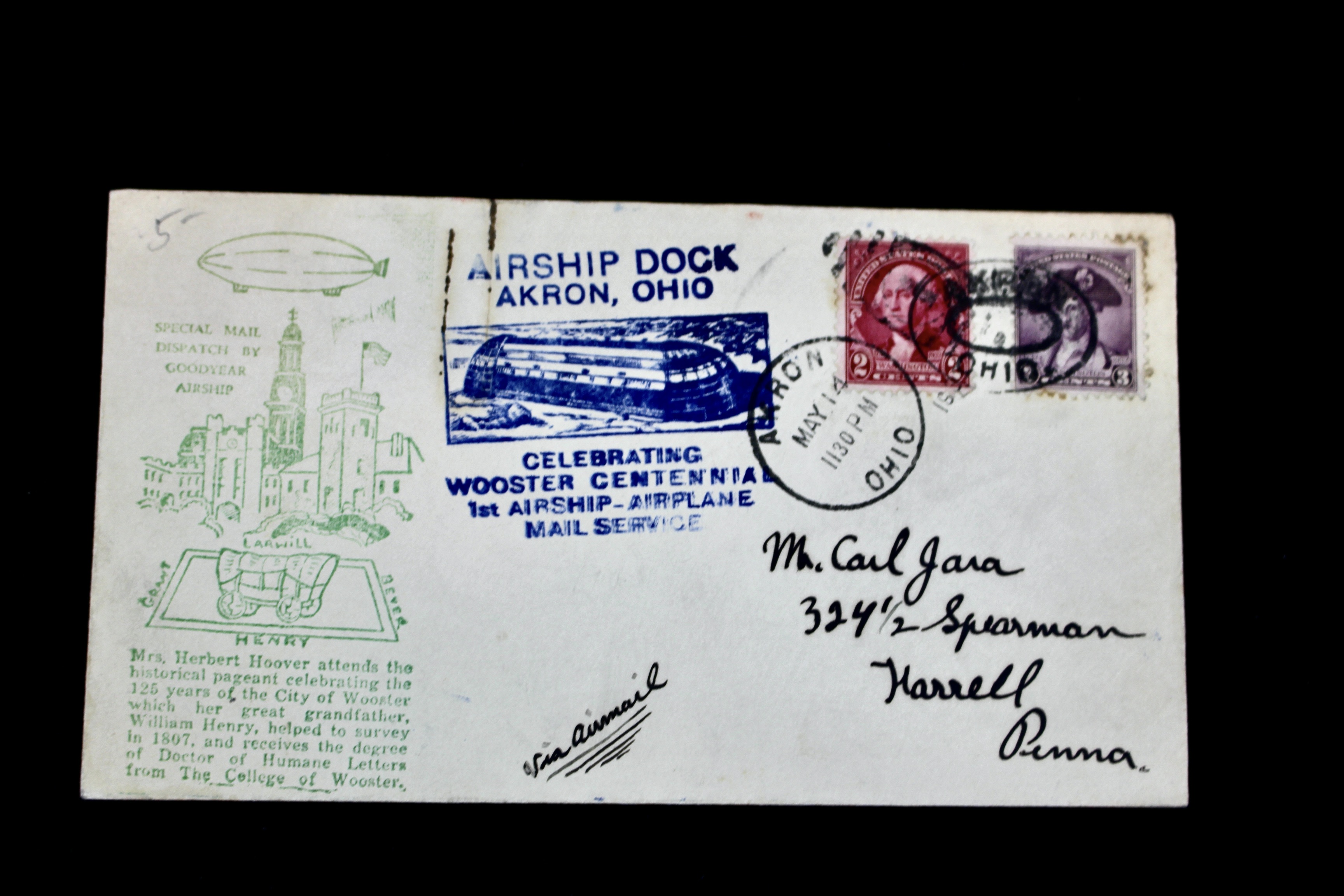Collection of Six U.S.S. Akron Graf Zeppelin Postal Covers, 1930s