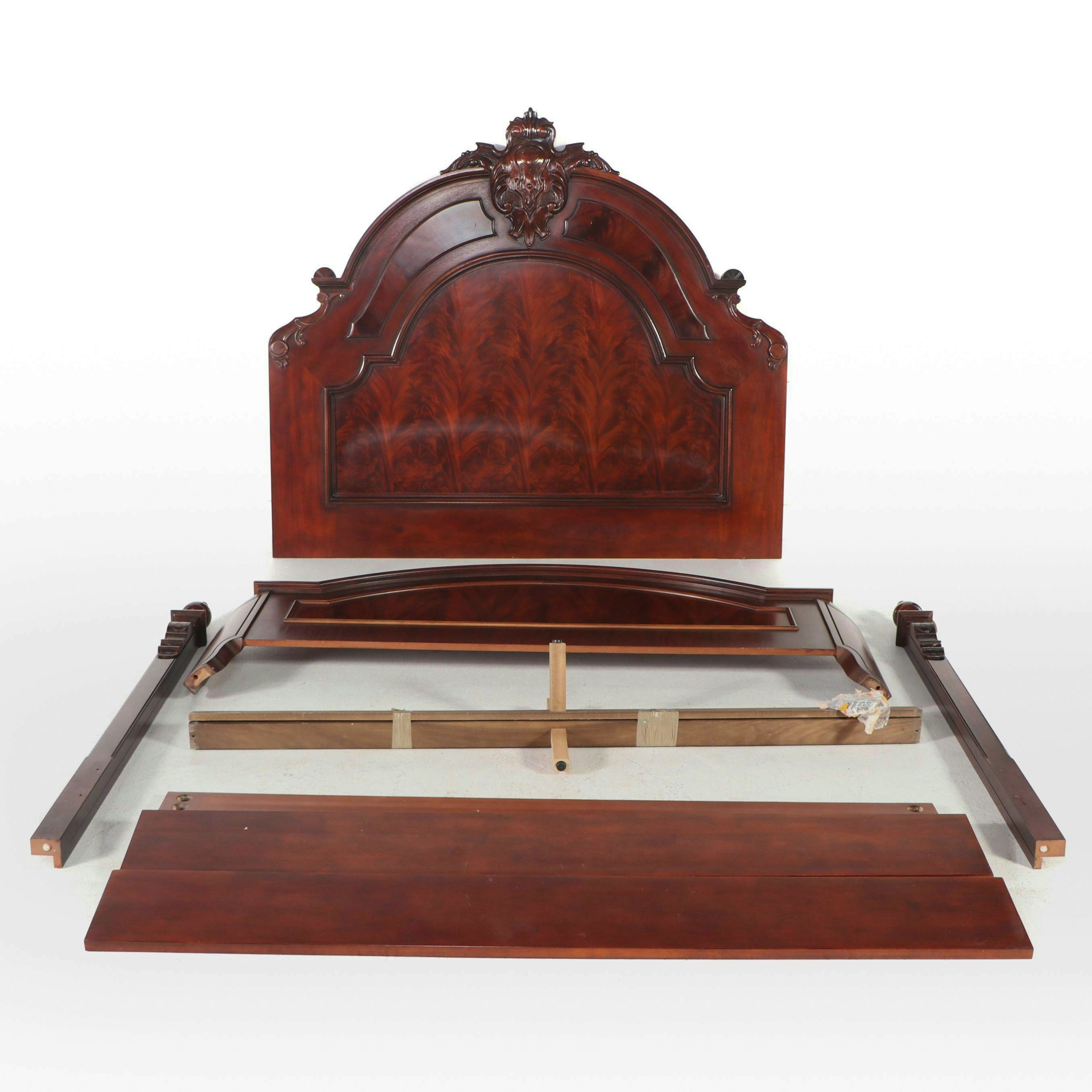 Henredon "Carlyle" Renaissance Revival Style Mahogany King Size Bed Frame