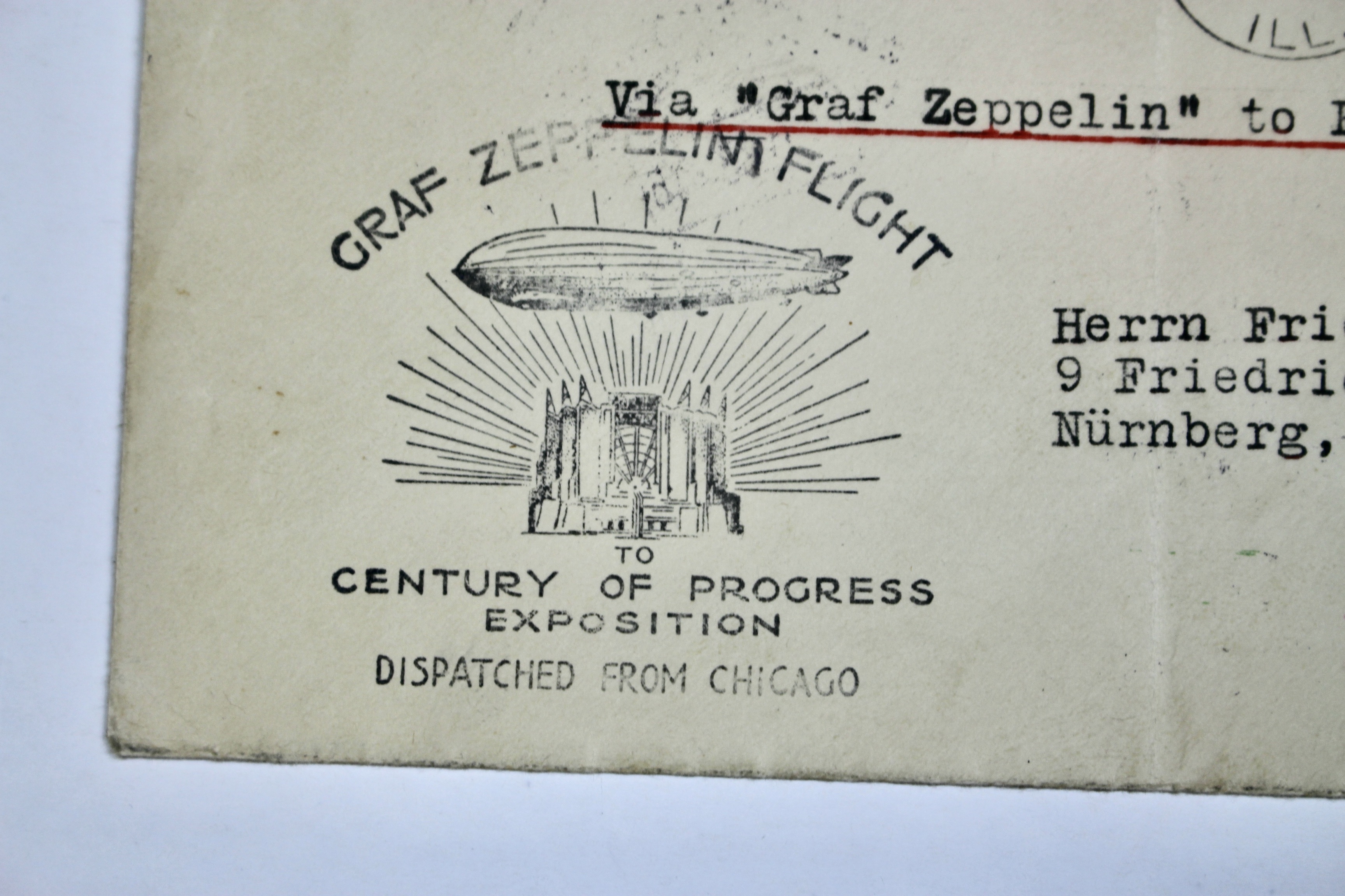 1933 Century of Progress Graf Zeppelin Postal Cover