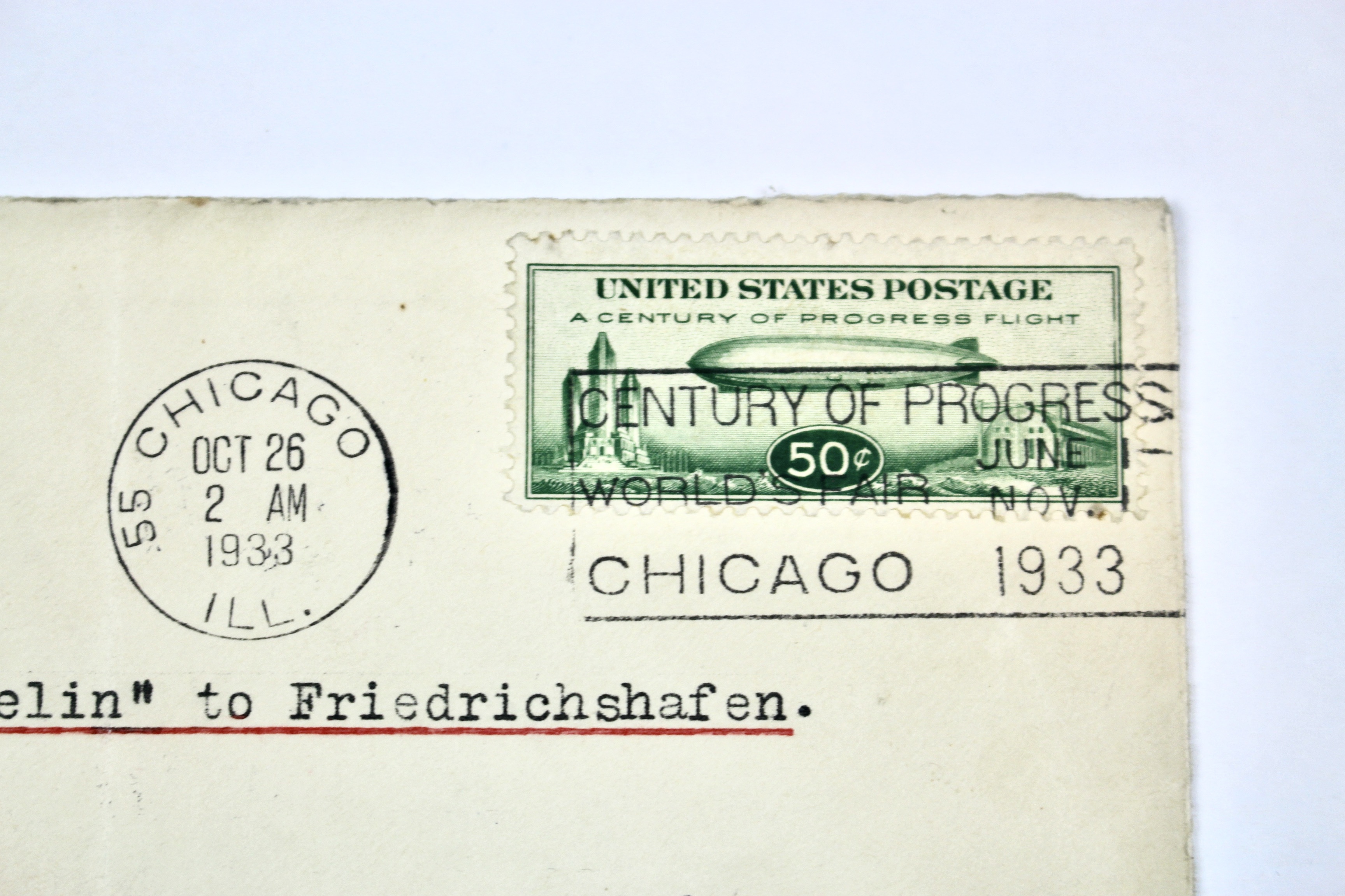 1933 Century of Progress Graf Zeppelin Postal Cover