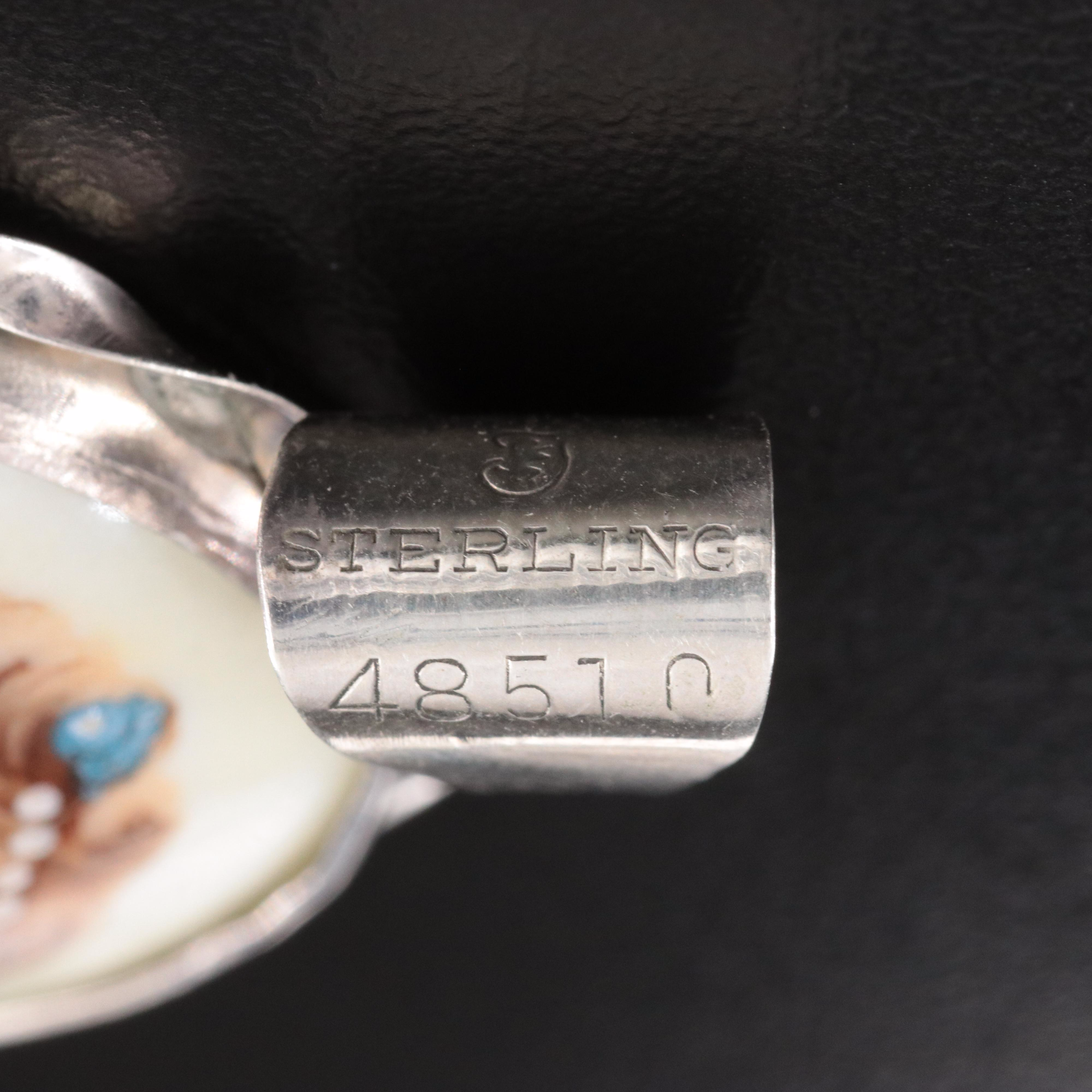 Sterling Limoges Portrait Pendant