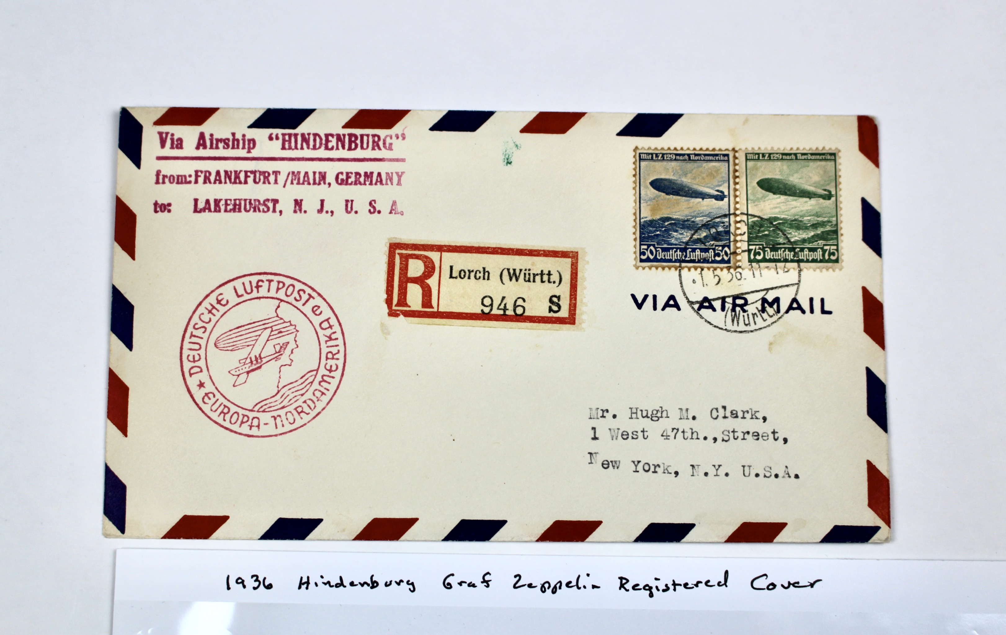 1936 Hindenburg Graf Zeppelin Postal Cover