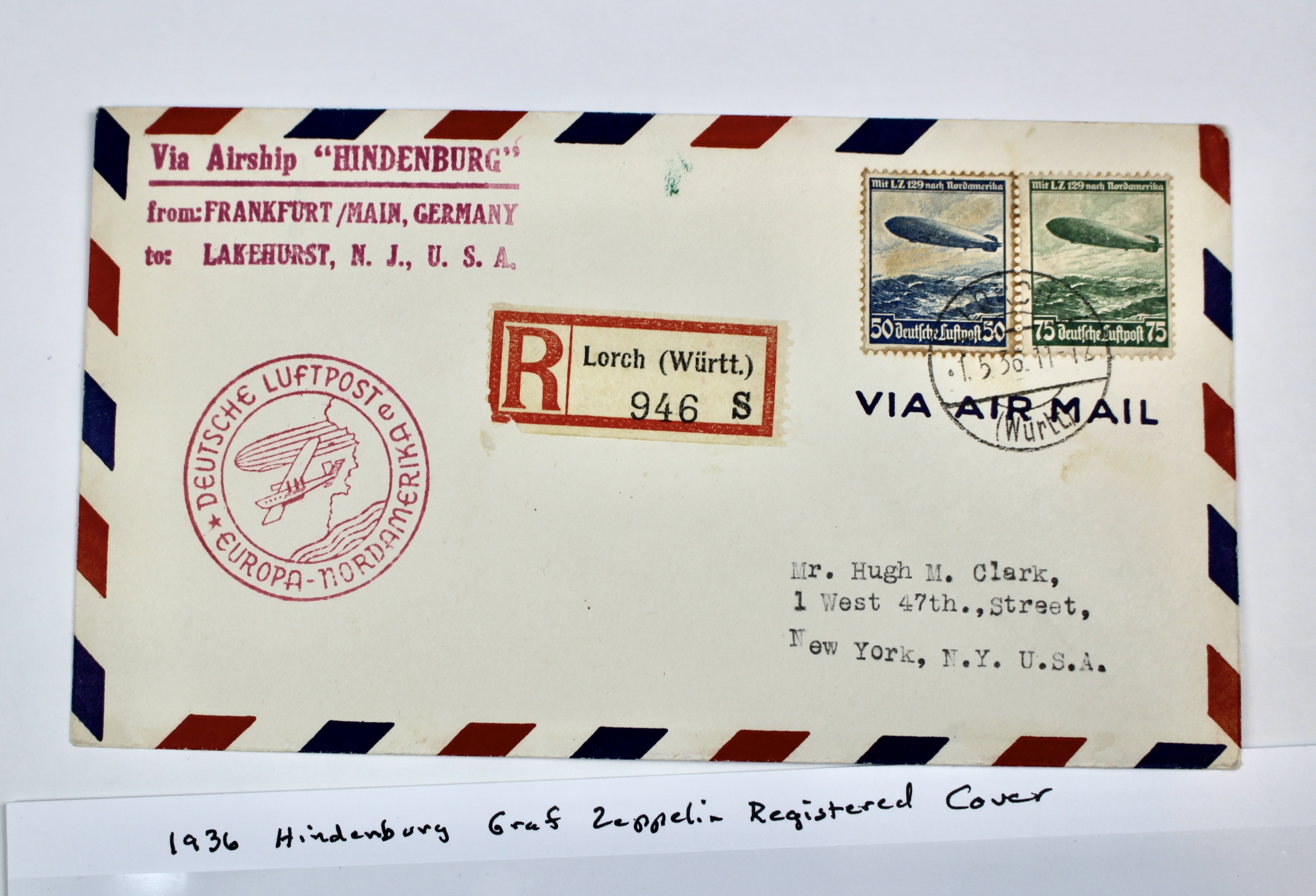 1936 Hindenburg Graf Zeppelin Postal Cover