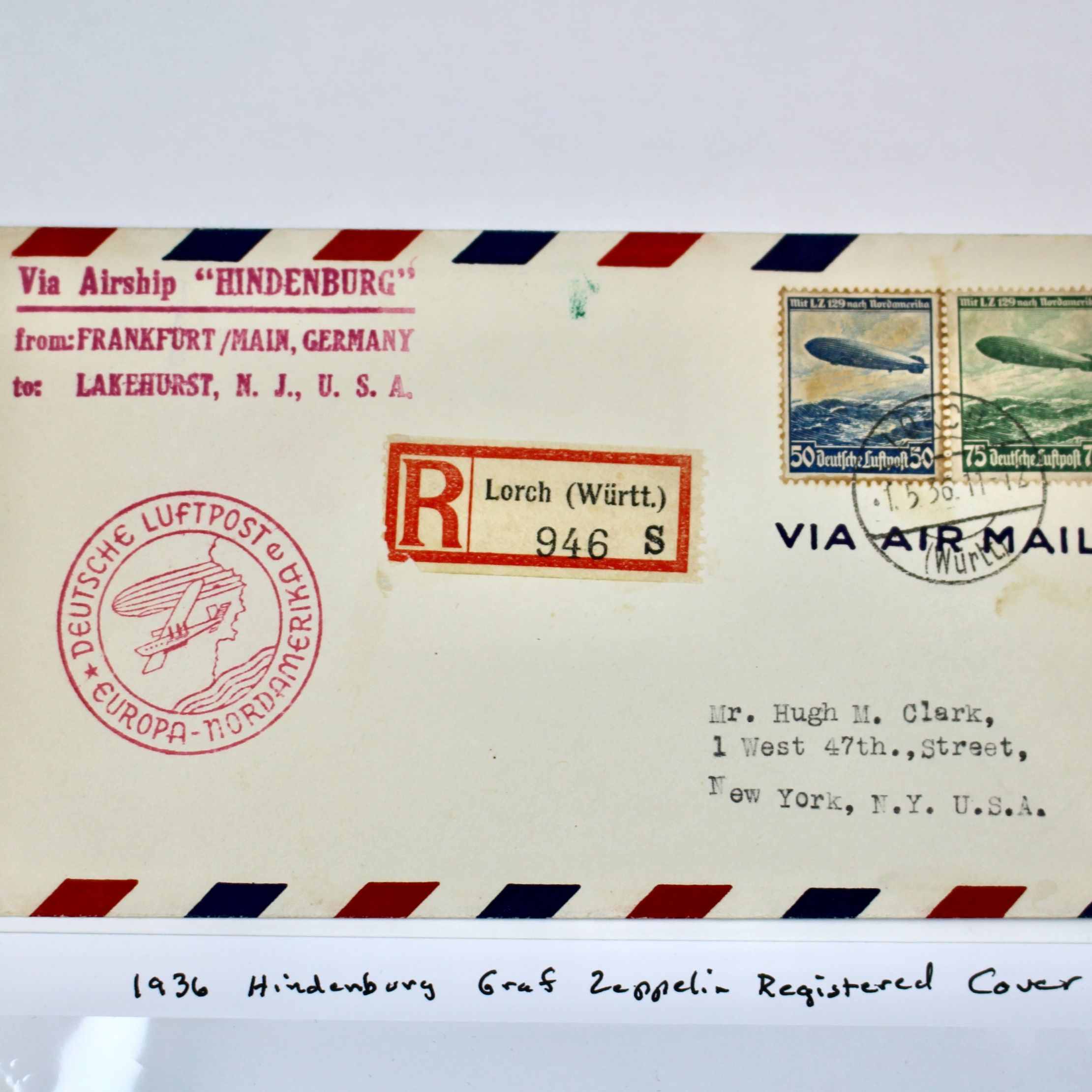 1936 Hindenburg Graf Zeppelin Postal Cover