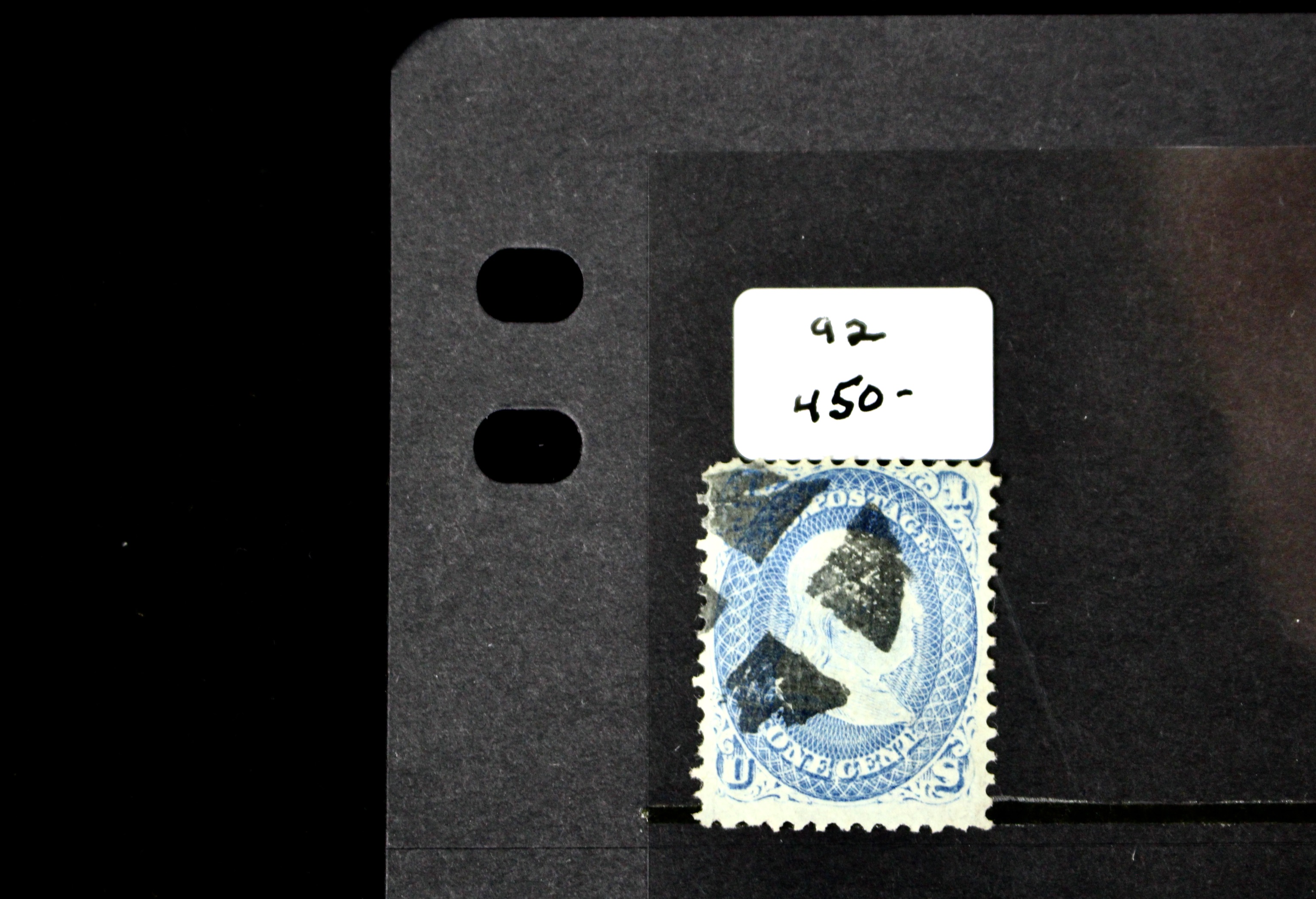 Five U.S. Postage Stamps, All with F Grill, 1867