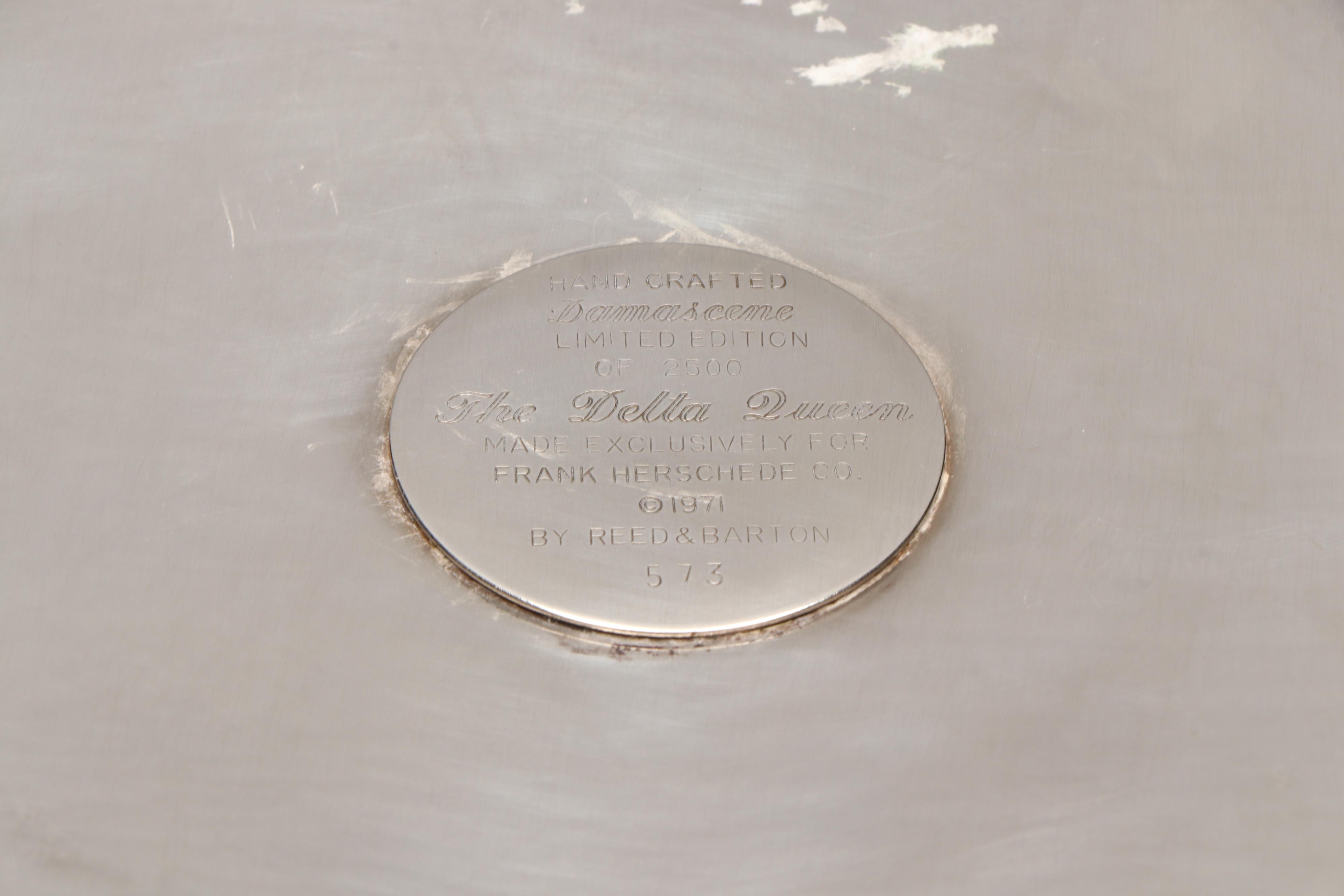 Reed & Barton "Delta Queen" Limited Edition Plate with Steamboat Tapestry