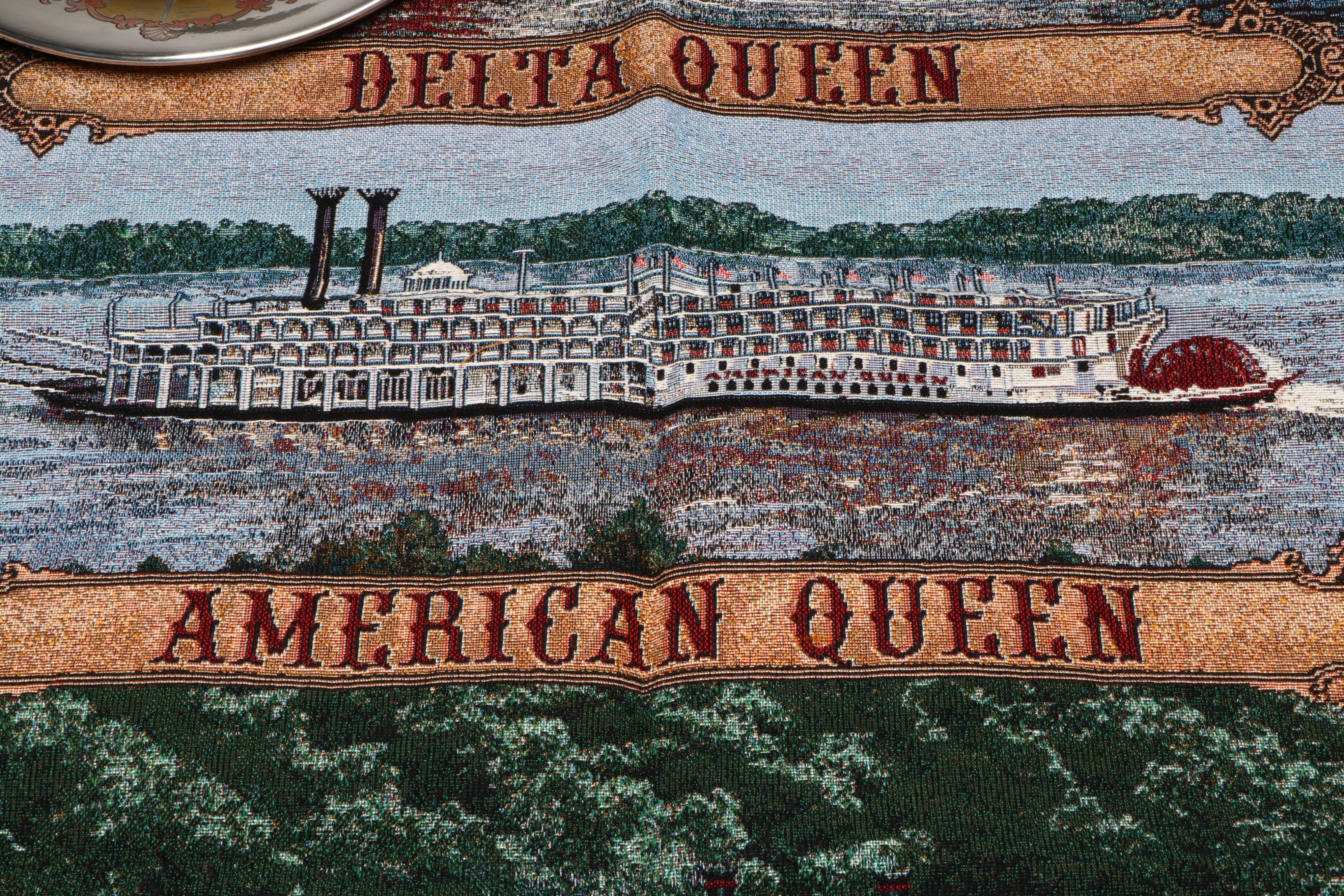 Reed & Barton "Delta Queen" Limited Edition Plate with Steamboat Tapestry